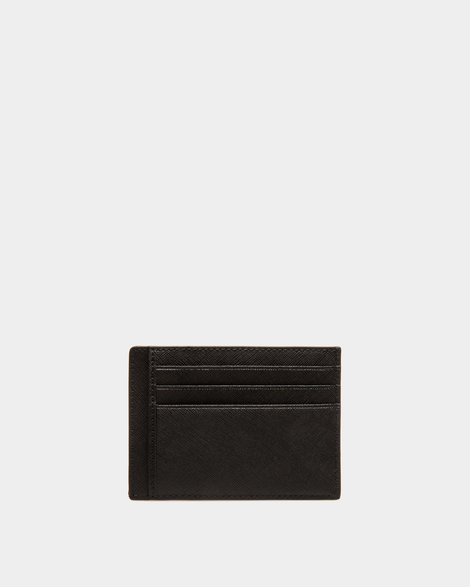 Business Card Holder in Black Embossed Leather - Men's - Bally - 02
