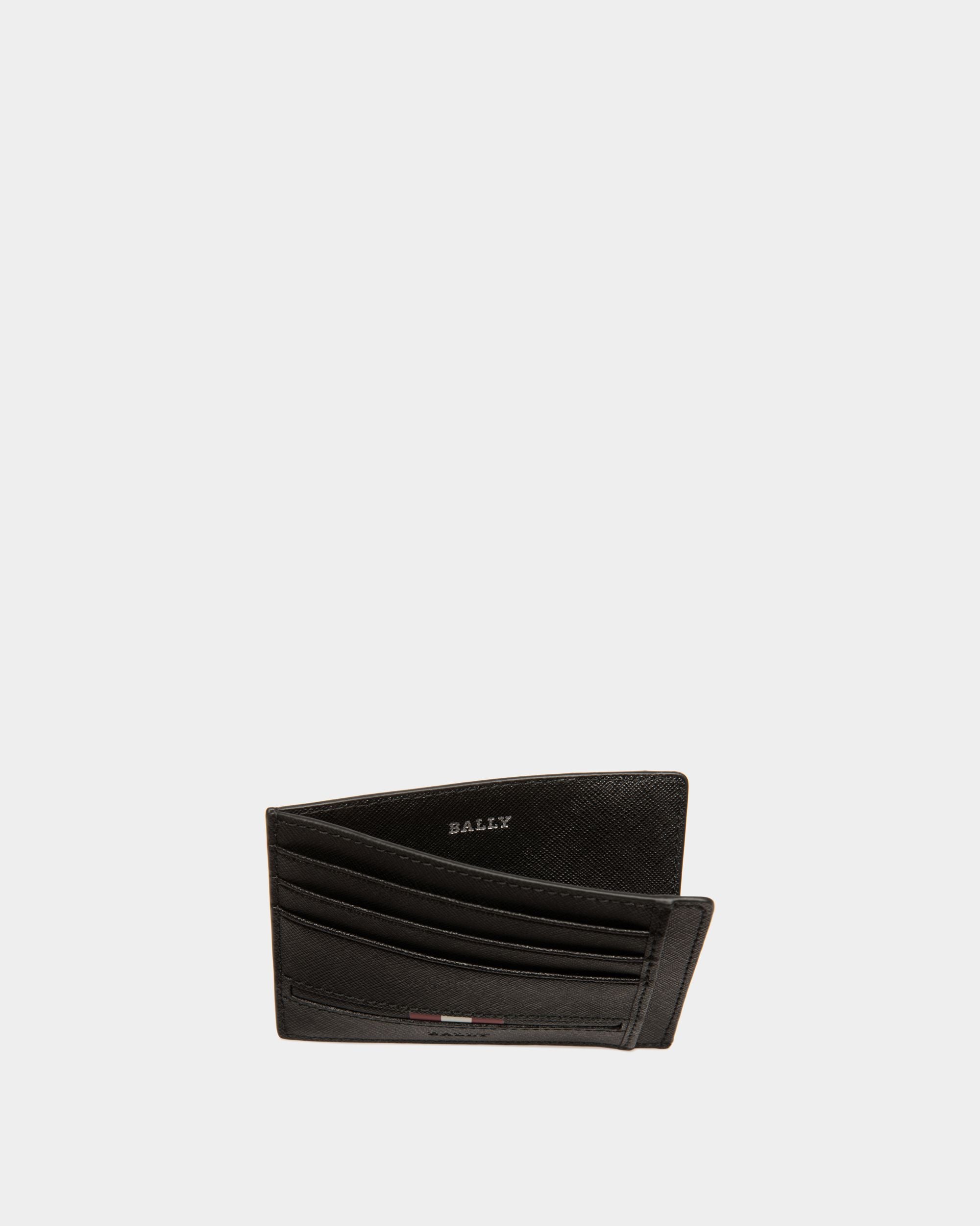 Business Card Holder in Black Embossed Leather - Men's - Bally - 03