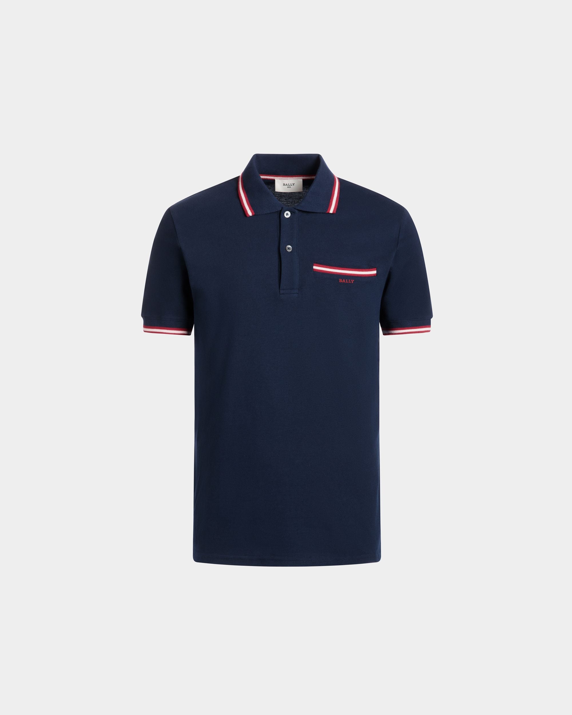 Polo In Cotone Piqué Blu - Uomo - Bally - 01