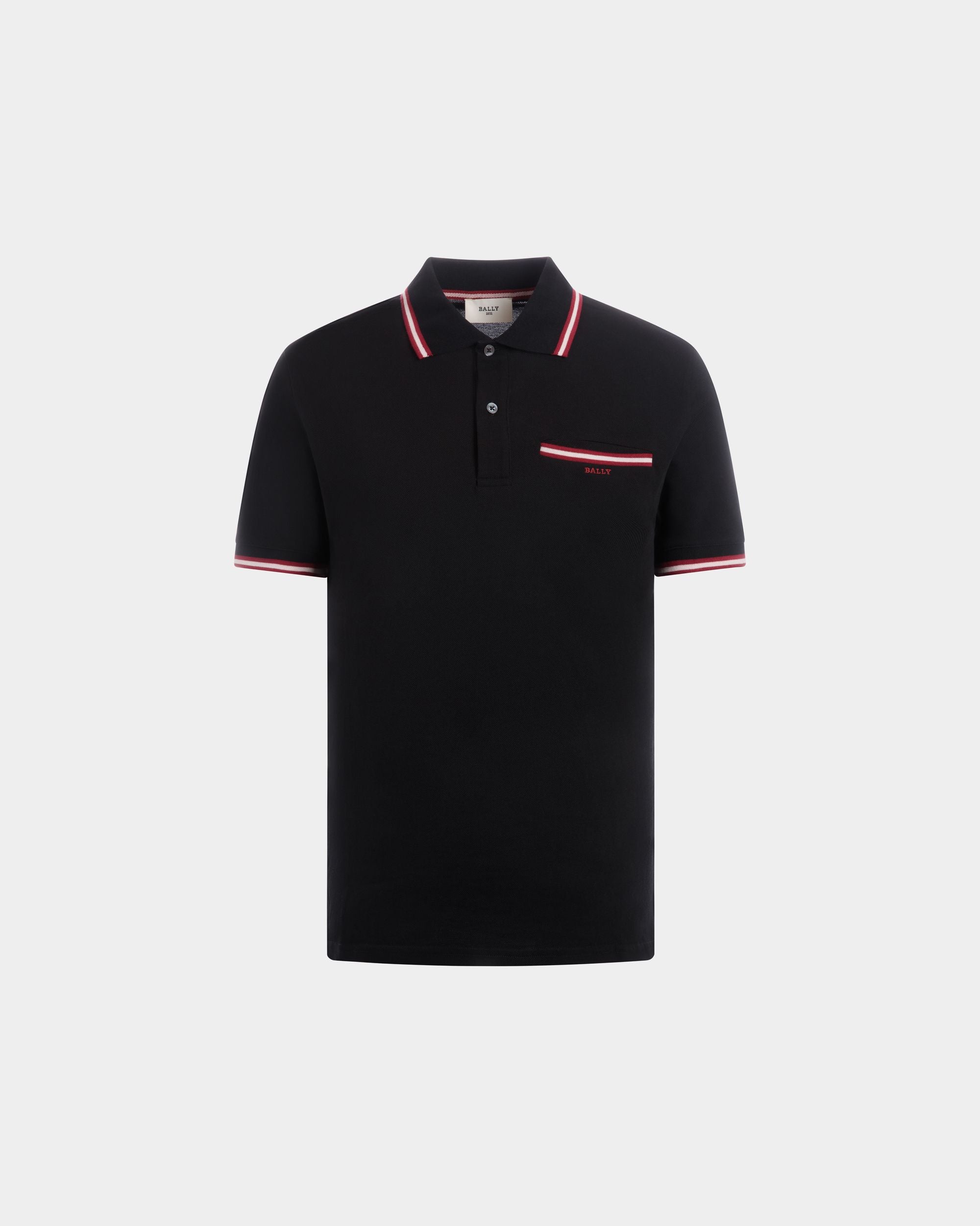 Polo In Cotone Piqué Nero - Uomo - Bally - 01