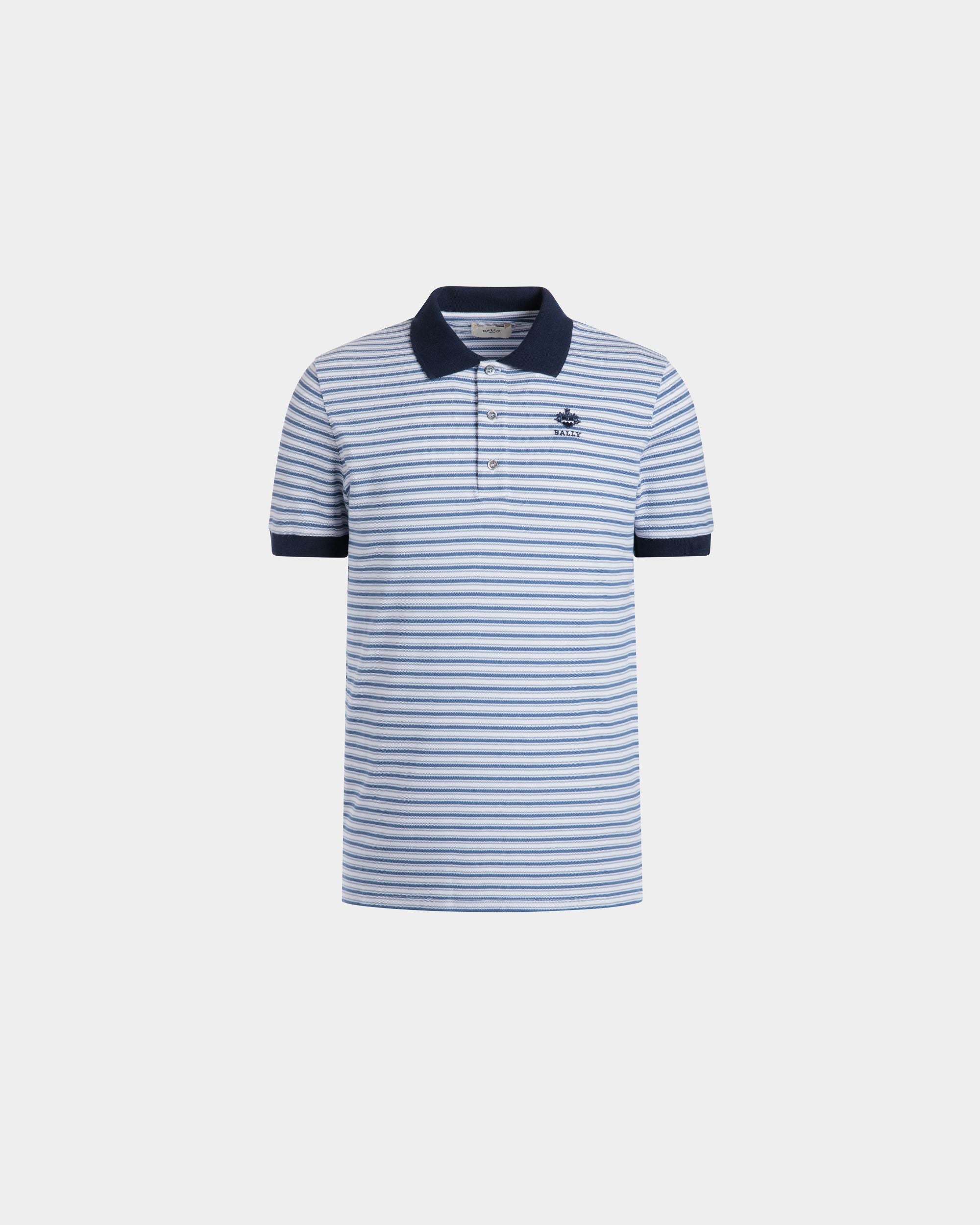 Poloshirt Aus Blau Gestreifter Piqué-Baumwolle - Herren - Bally - 01