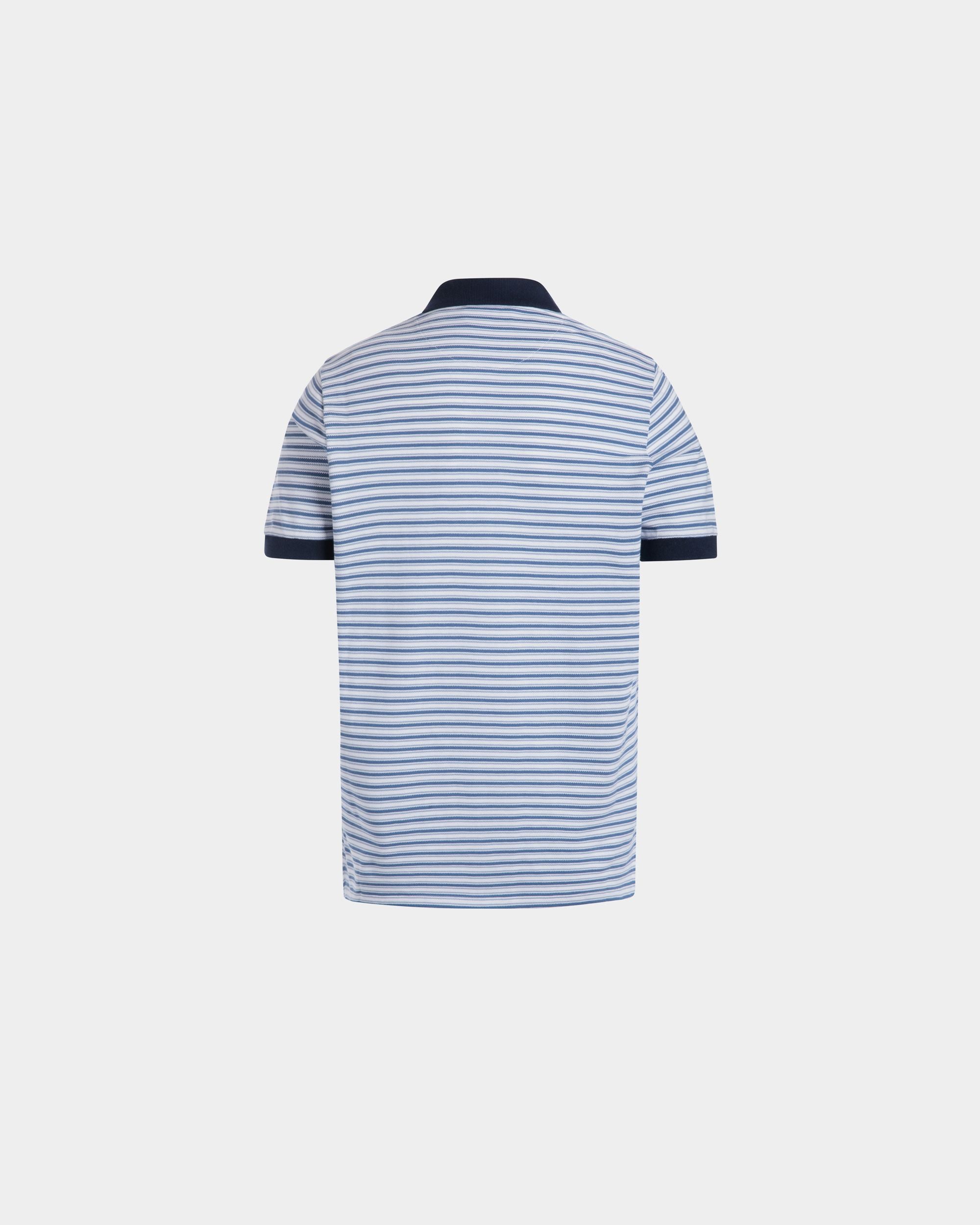 Poloshirt Aus Blau Gestreifter Piqué-Baumwolle - Herren - Bally - 03
