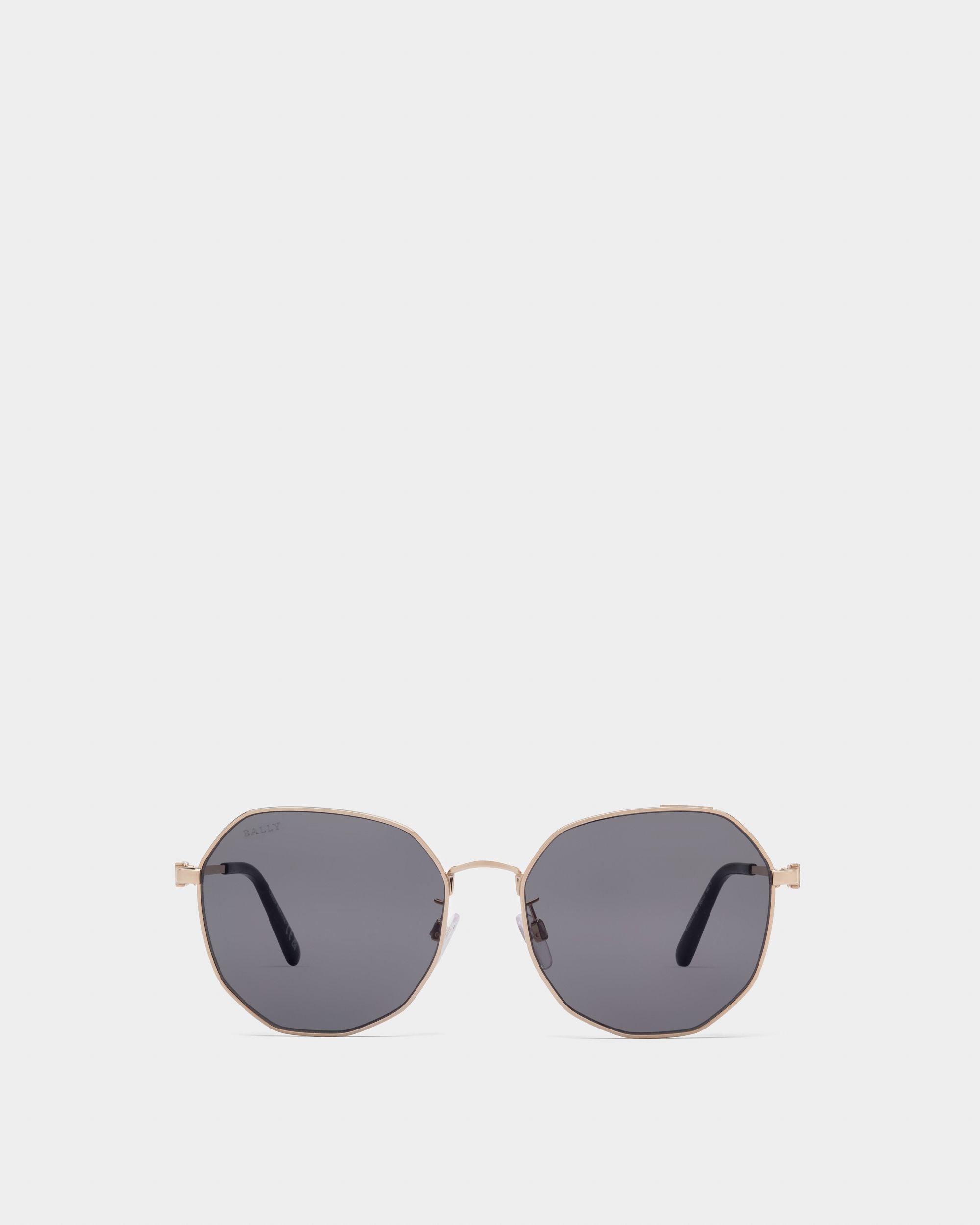 Lauerz Lunettes De Soleil En Métal Or Rose Brillant - Femme - Bally - 01