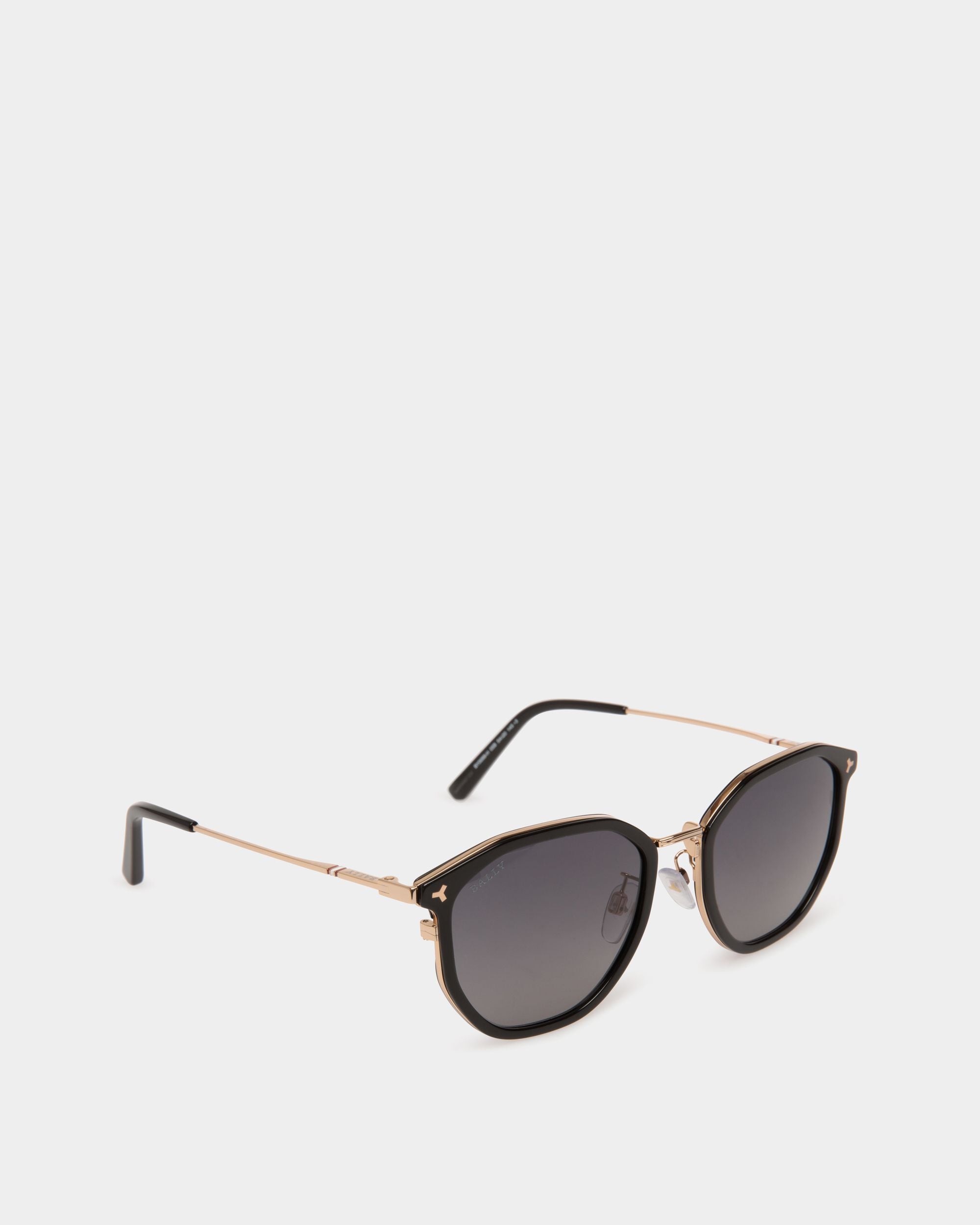 Occhiali Da Sole Languard In Metallo E Acetato Nero Con Lenti Grigie Sfumate - Uomo - Bally - 03