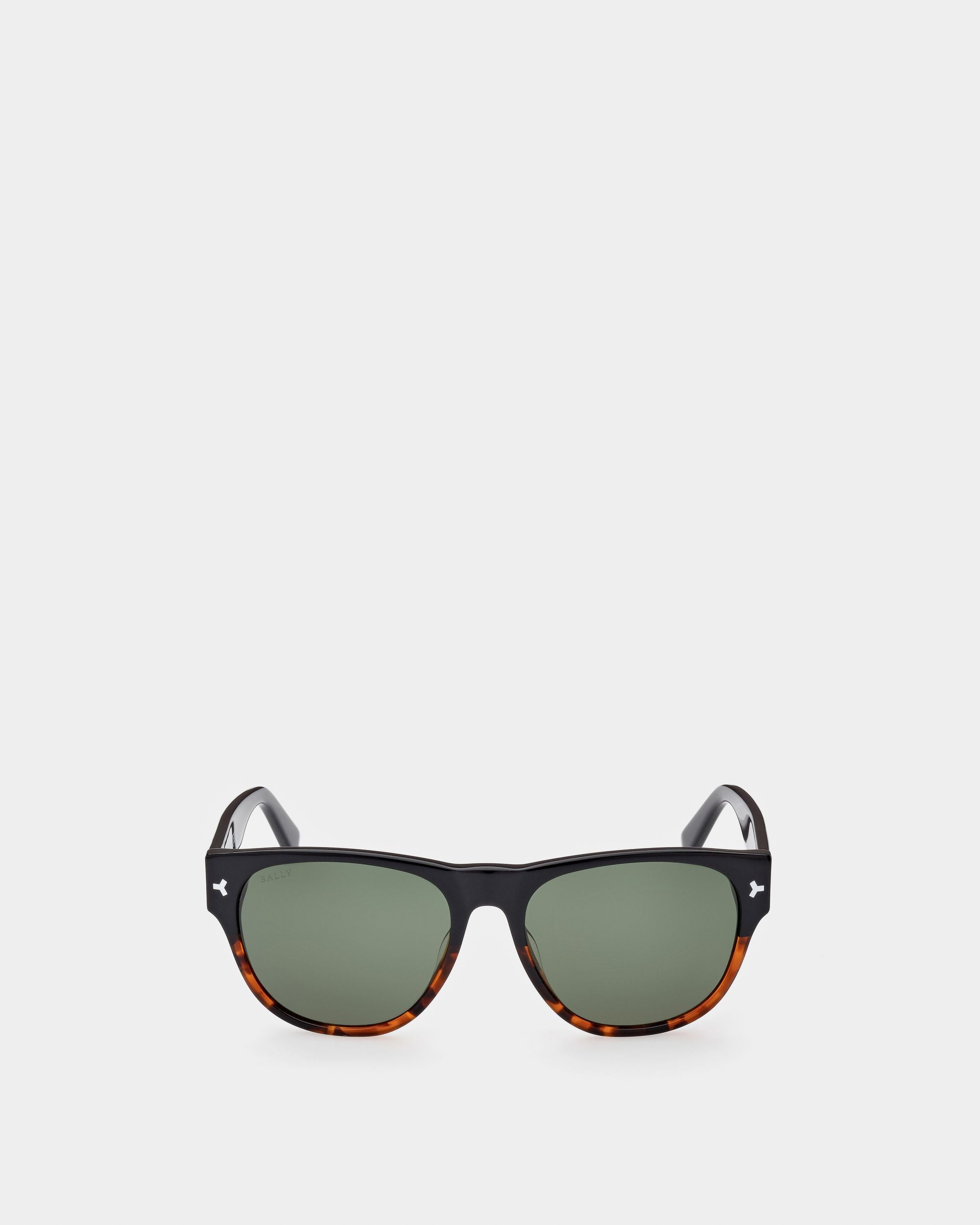 Lunettes De Soleil Medel En Acétate Marron Havane Et Noir - Homme - Bally - 01