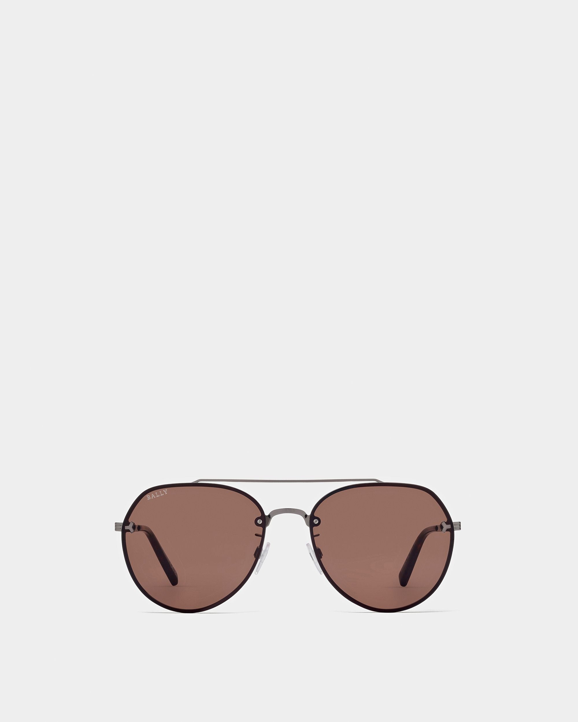 Brad Piloten-Sonnenbrille Aus Rutheniumfarbenem Metall - Herren - Bally - 01