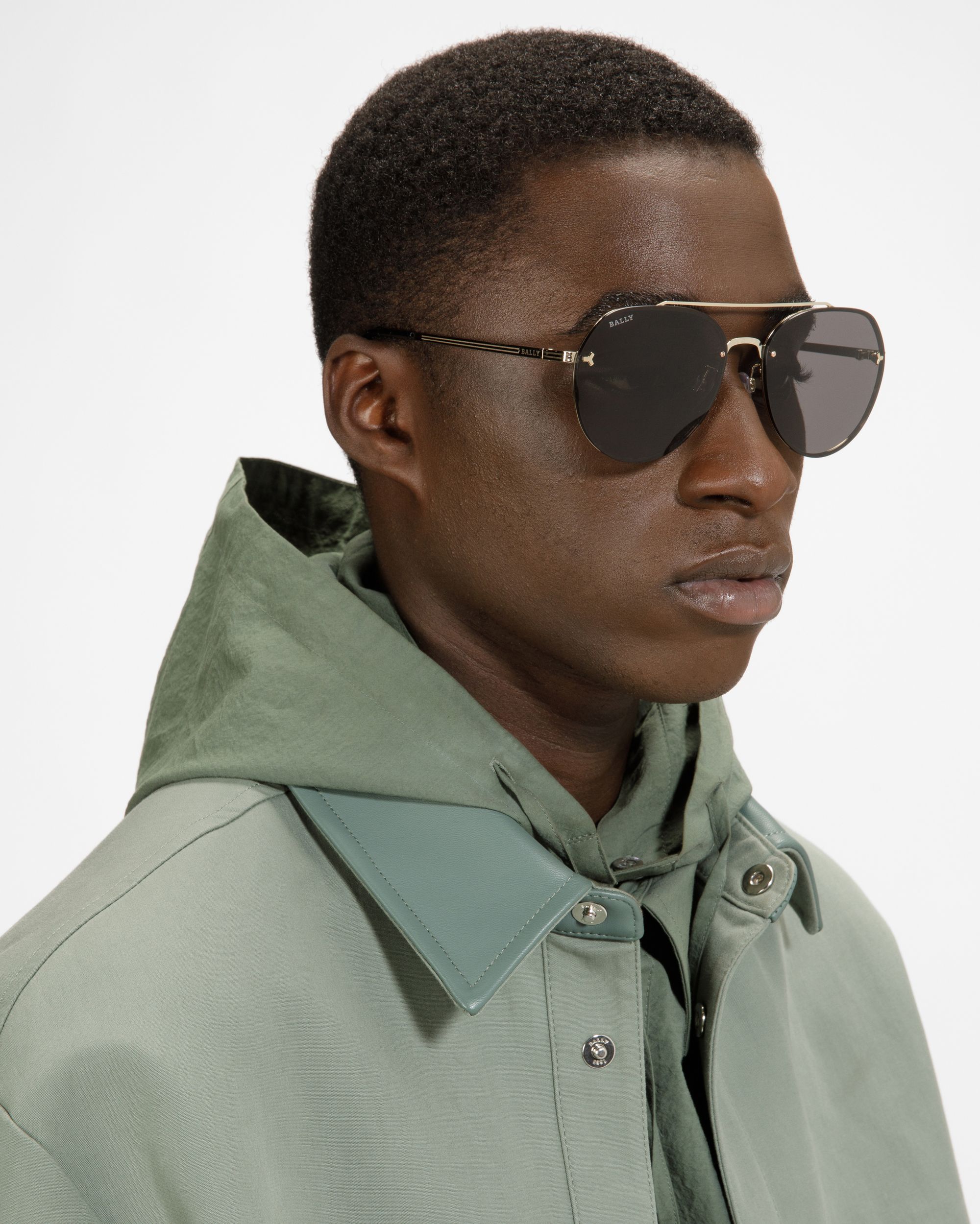 Brad Piloten-Sonnenbrille Aus Rutheniumfarbenem Metall - Herren - Bally - 02