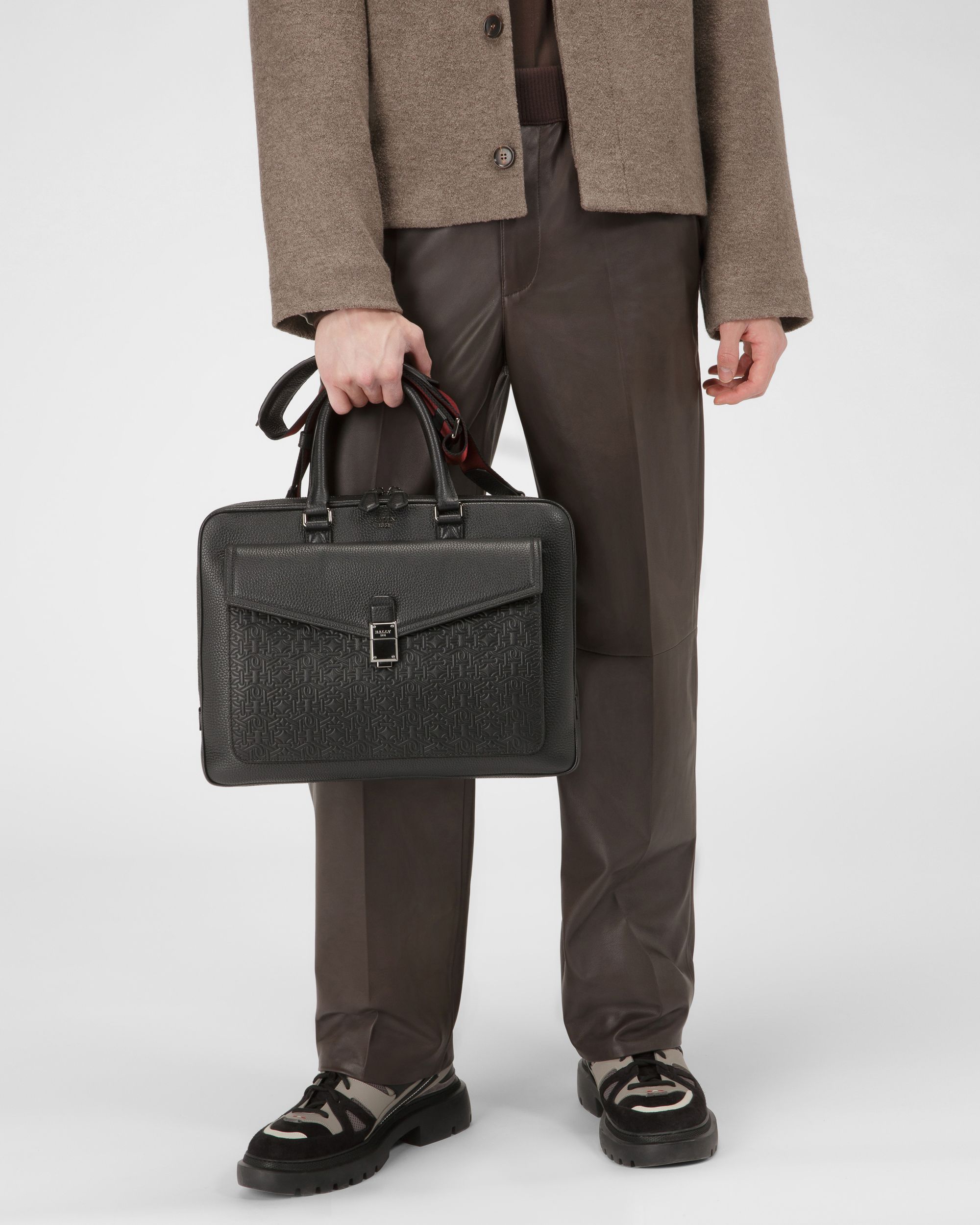 Bertho Sac Professionnel En Cuir Noir - Homme - Bally - 01