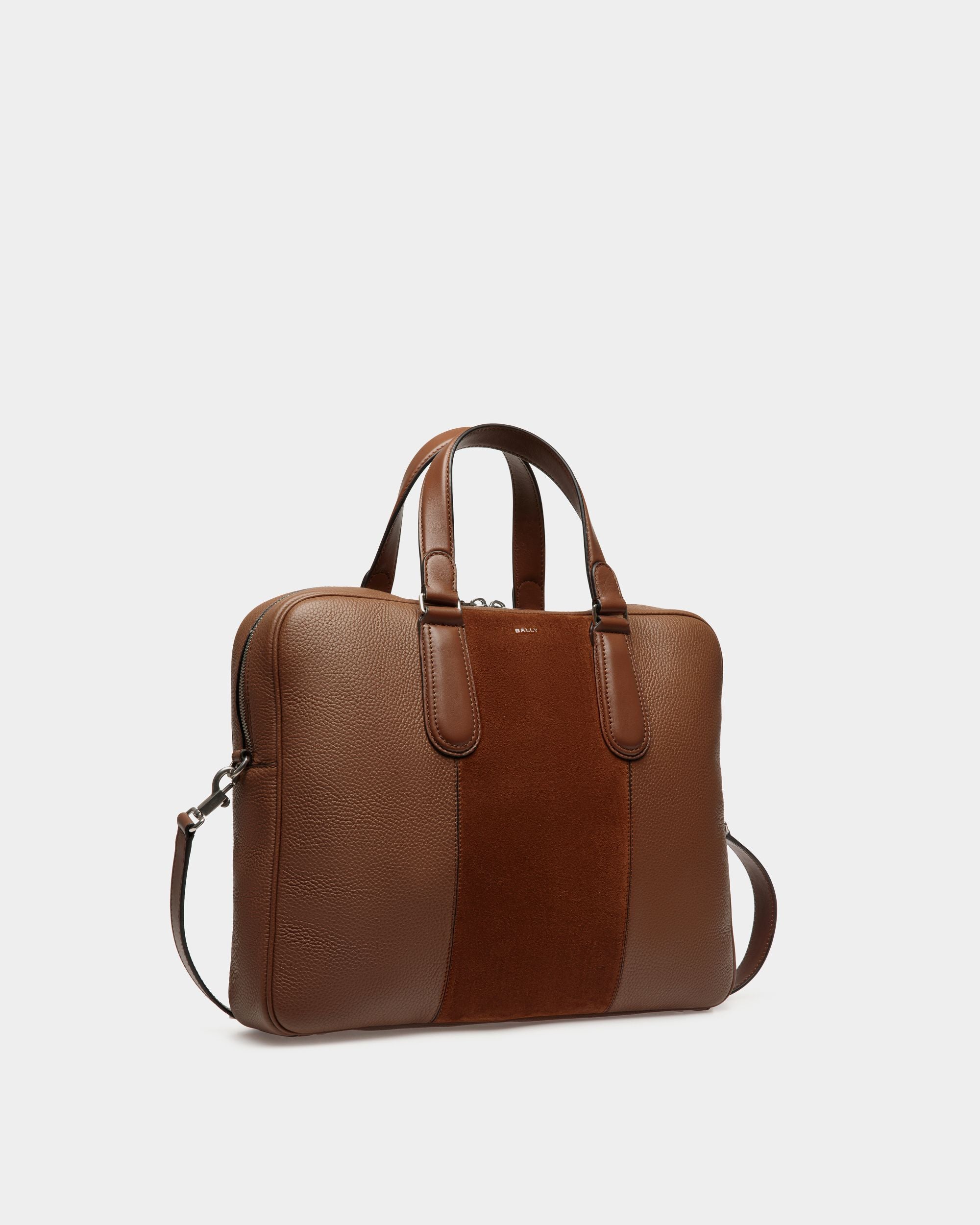Spin Briefcase in Brown Leather - Men's - Bally - 03
