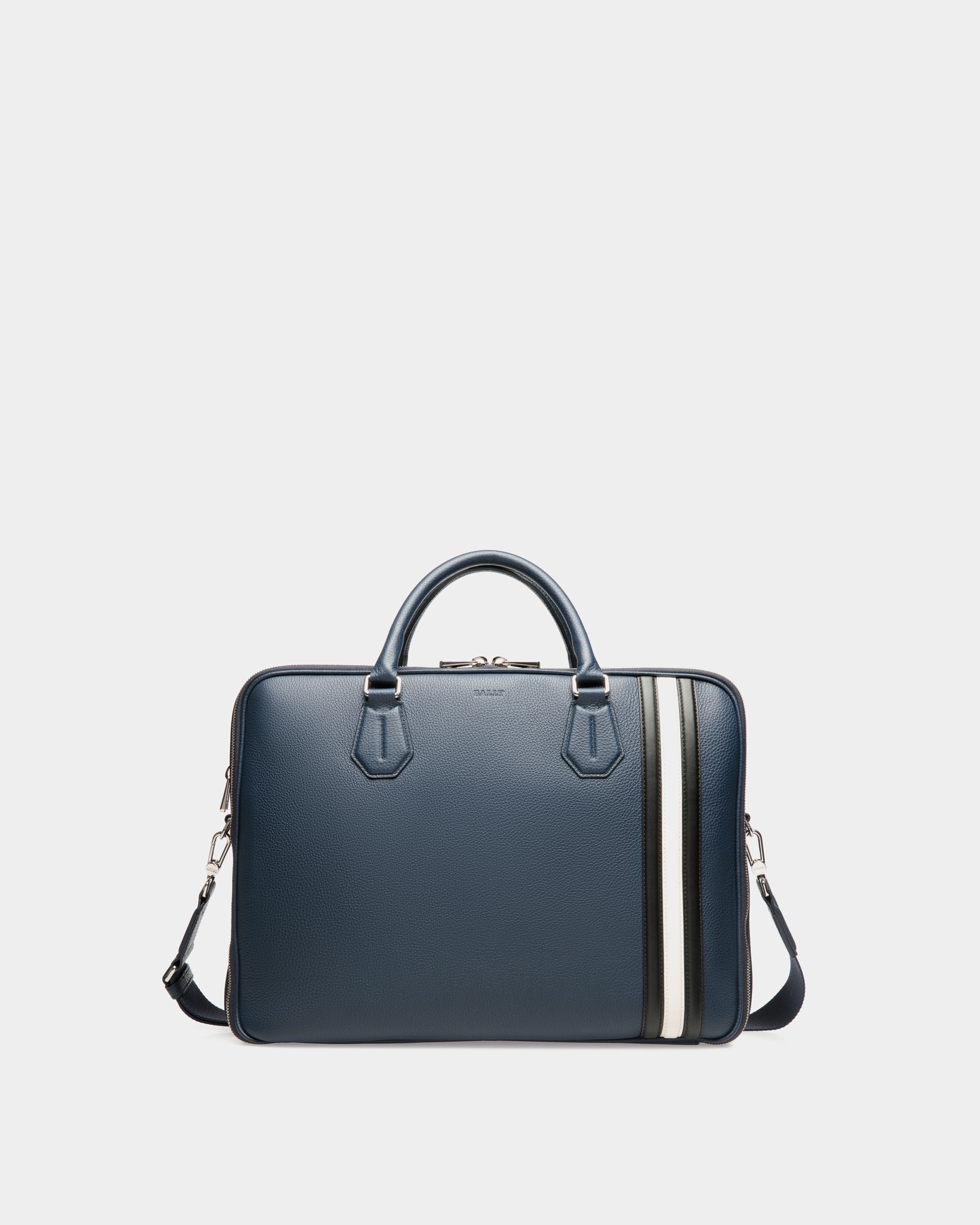 Business Bag In Blue Leather - Herren - Bally - 01