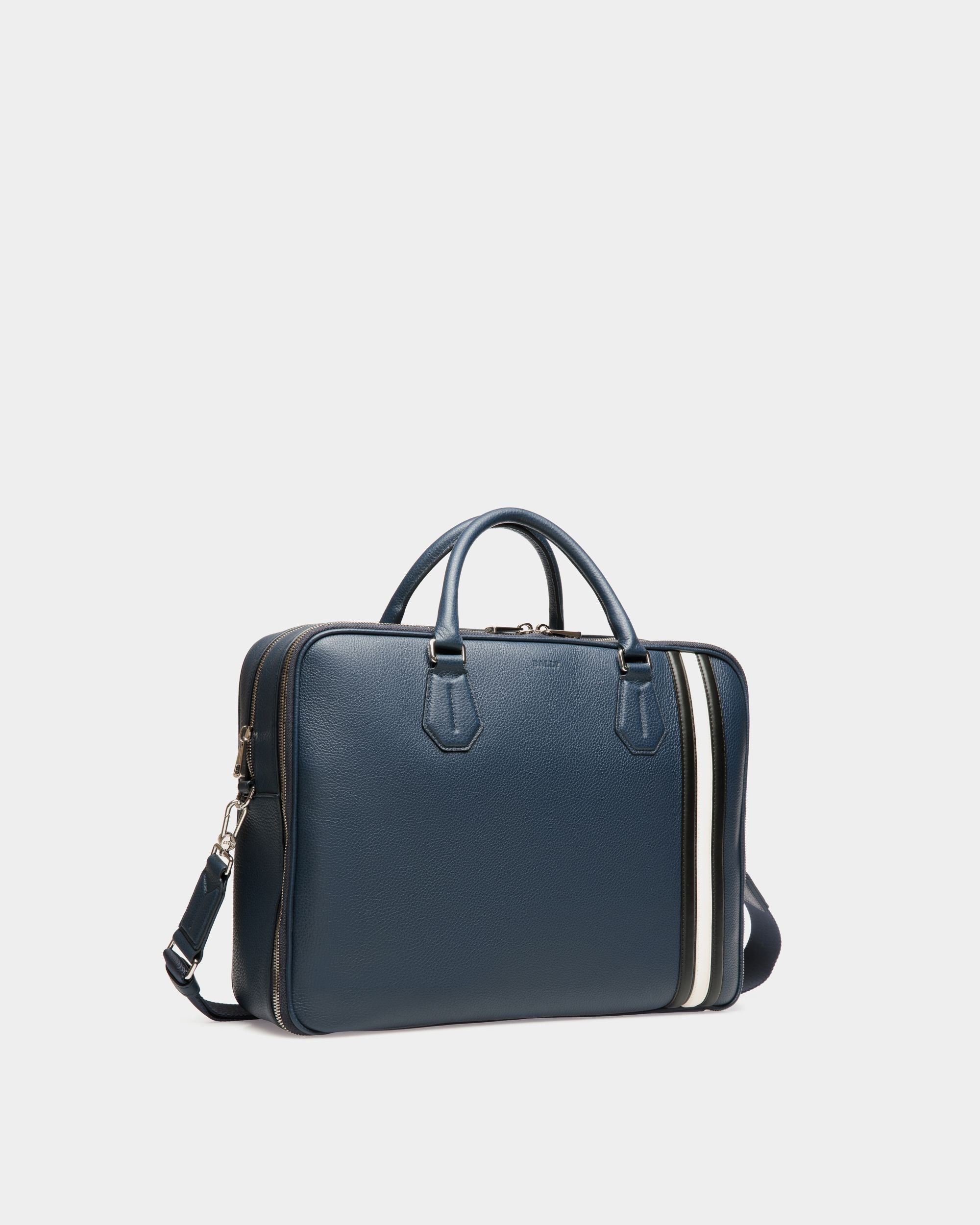 Business Bag In Blue Leather - Herren - Bally - 03