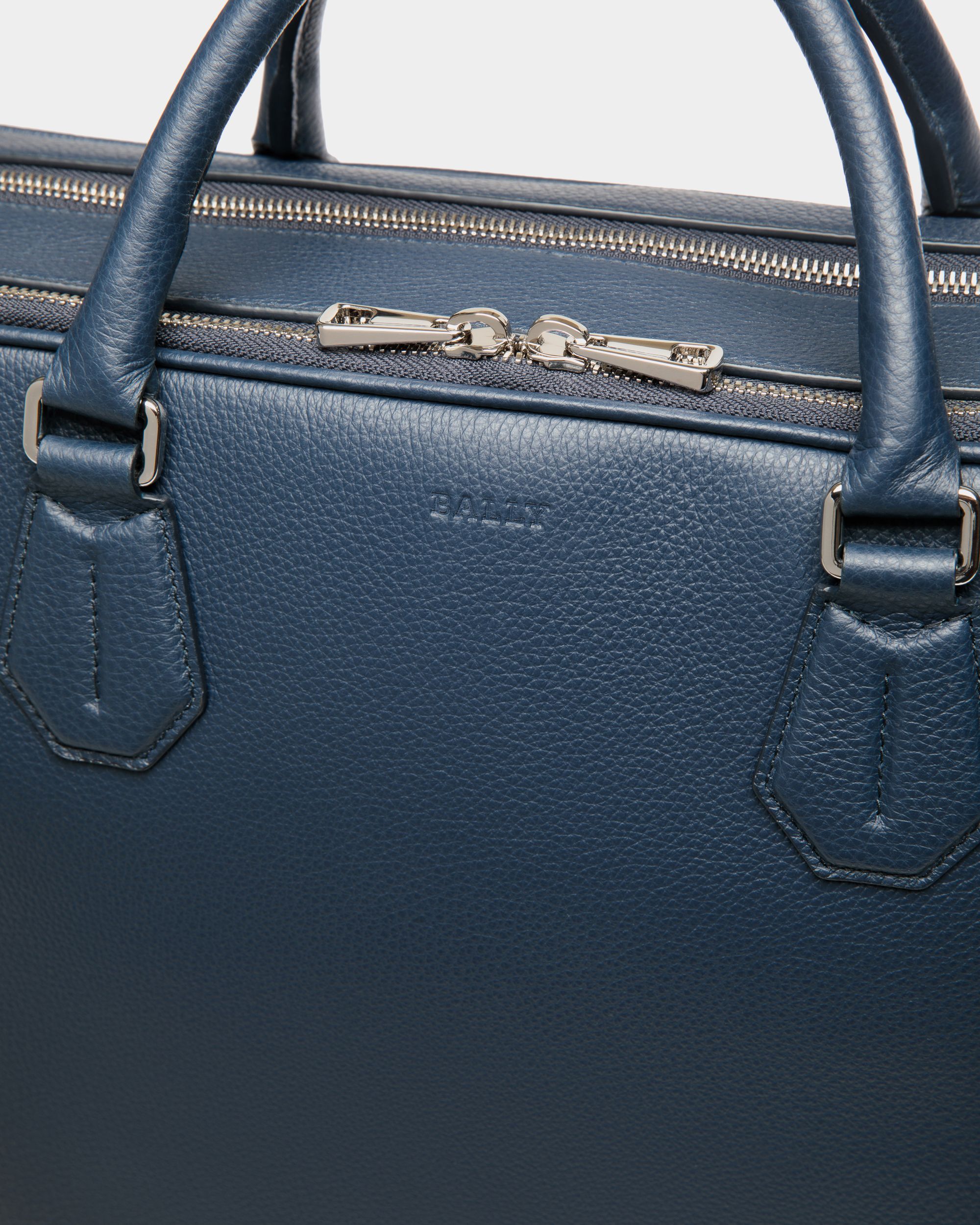 Business Bag In Blue Leather - Herren - Bally - 05