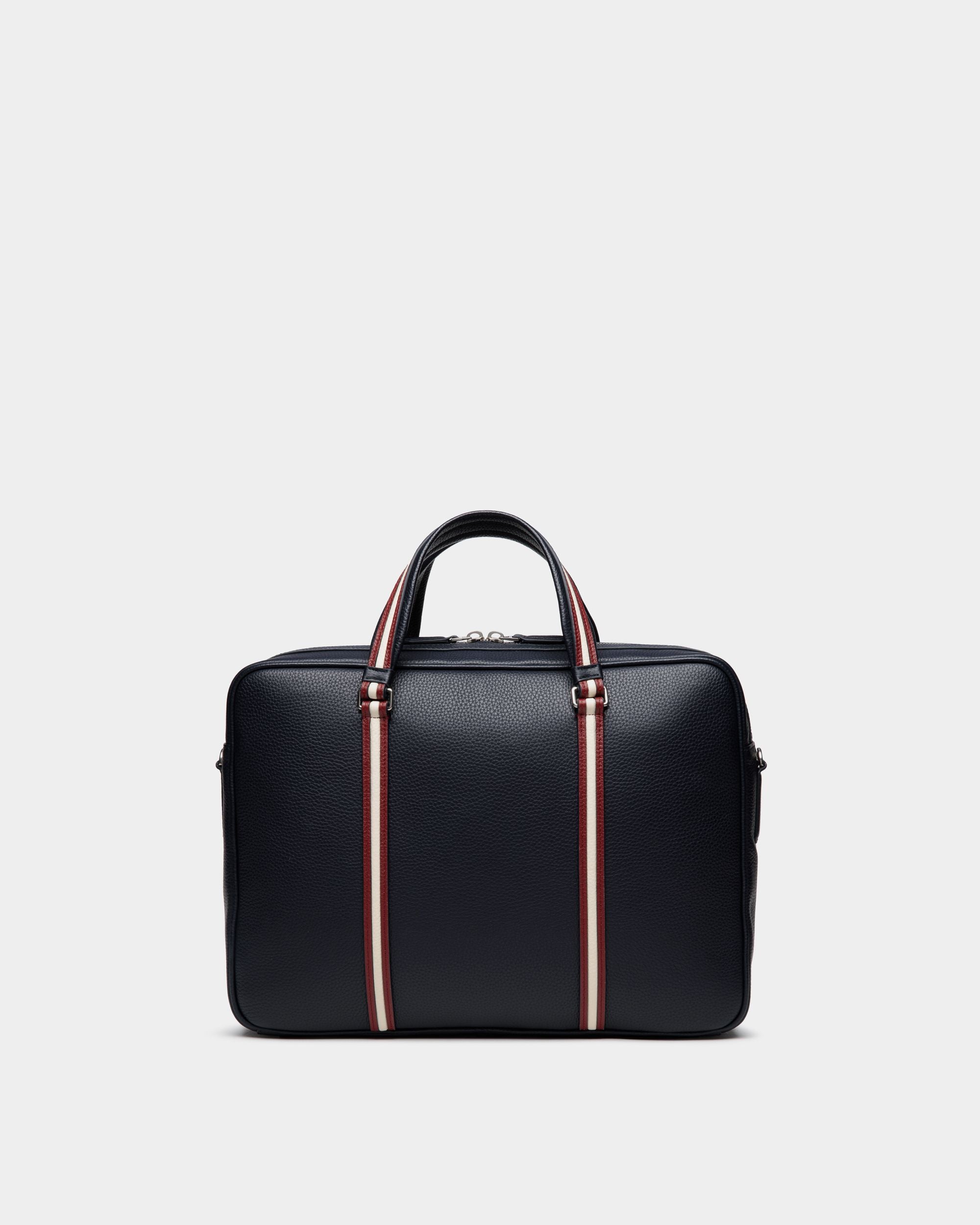 Cartable Code En Cuir Navy Blue - Homme - Bally - 02