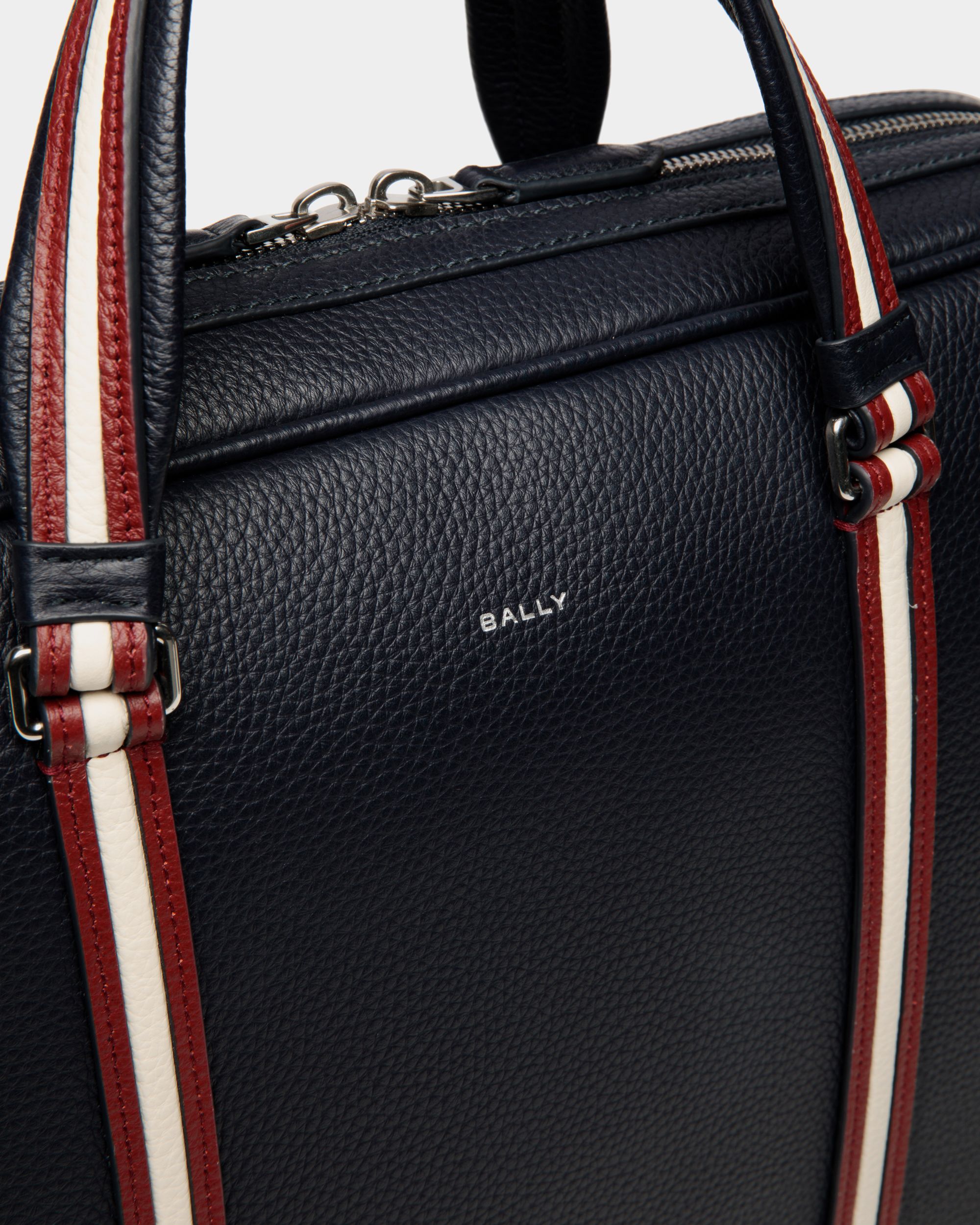 Cartable Code En Cuir Navy Blue - Homme - Bally - 04