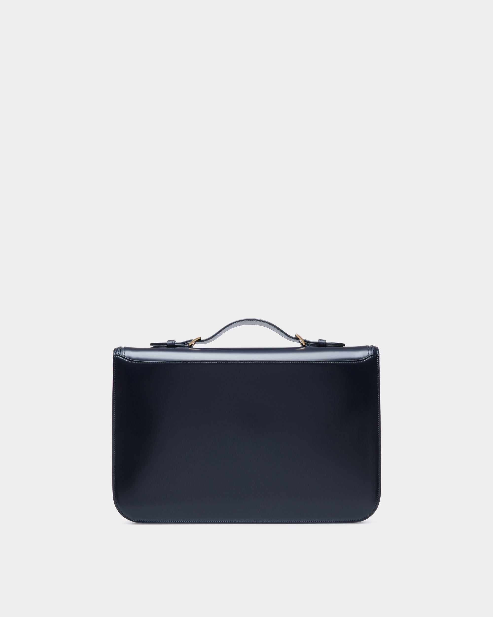Cartable Deco En Cuir Brossé Navy Blue - Homme - Bally - 03