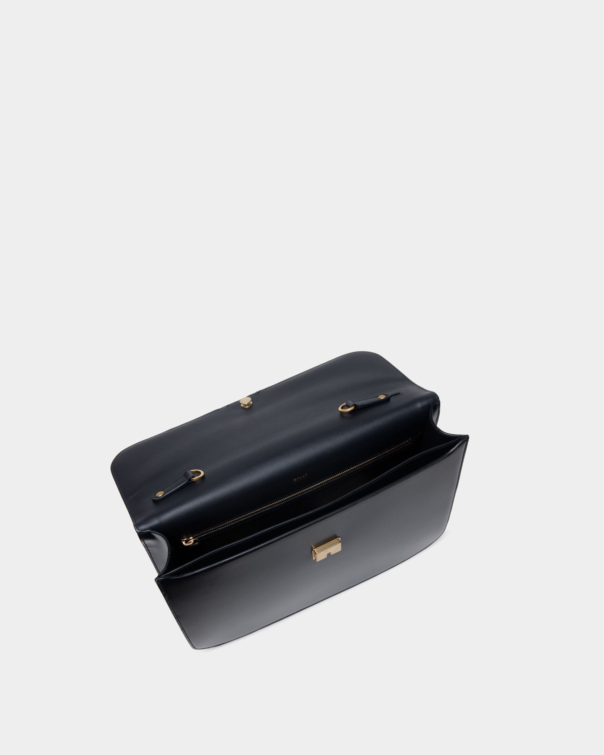 Cartable Deco En Cuir Brossé Navy Blue - Homme - Bally - 05