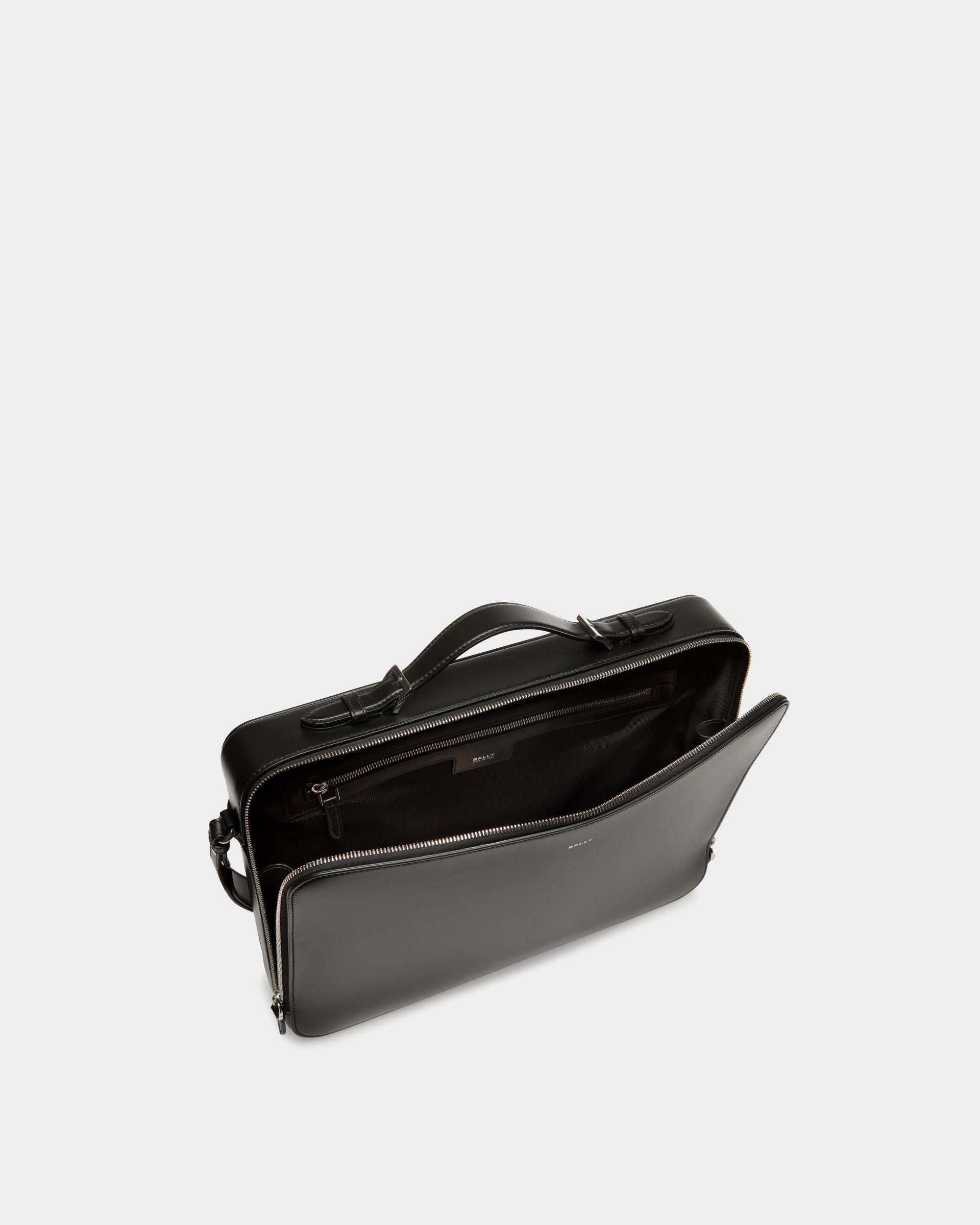 Deco Briefcase in Black Leather - Men's - Bally - 04