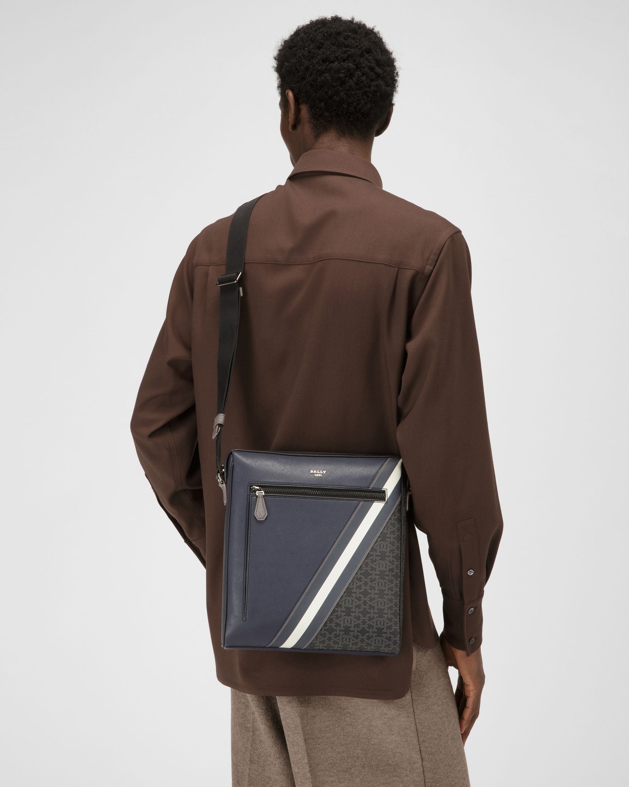 Mecoy Sac À Bandoulière En Cuir Bleu Marine - Homme - Bally - 02