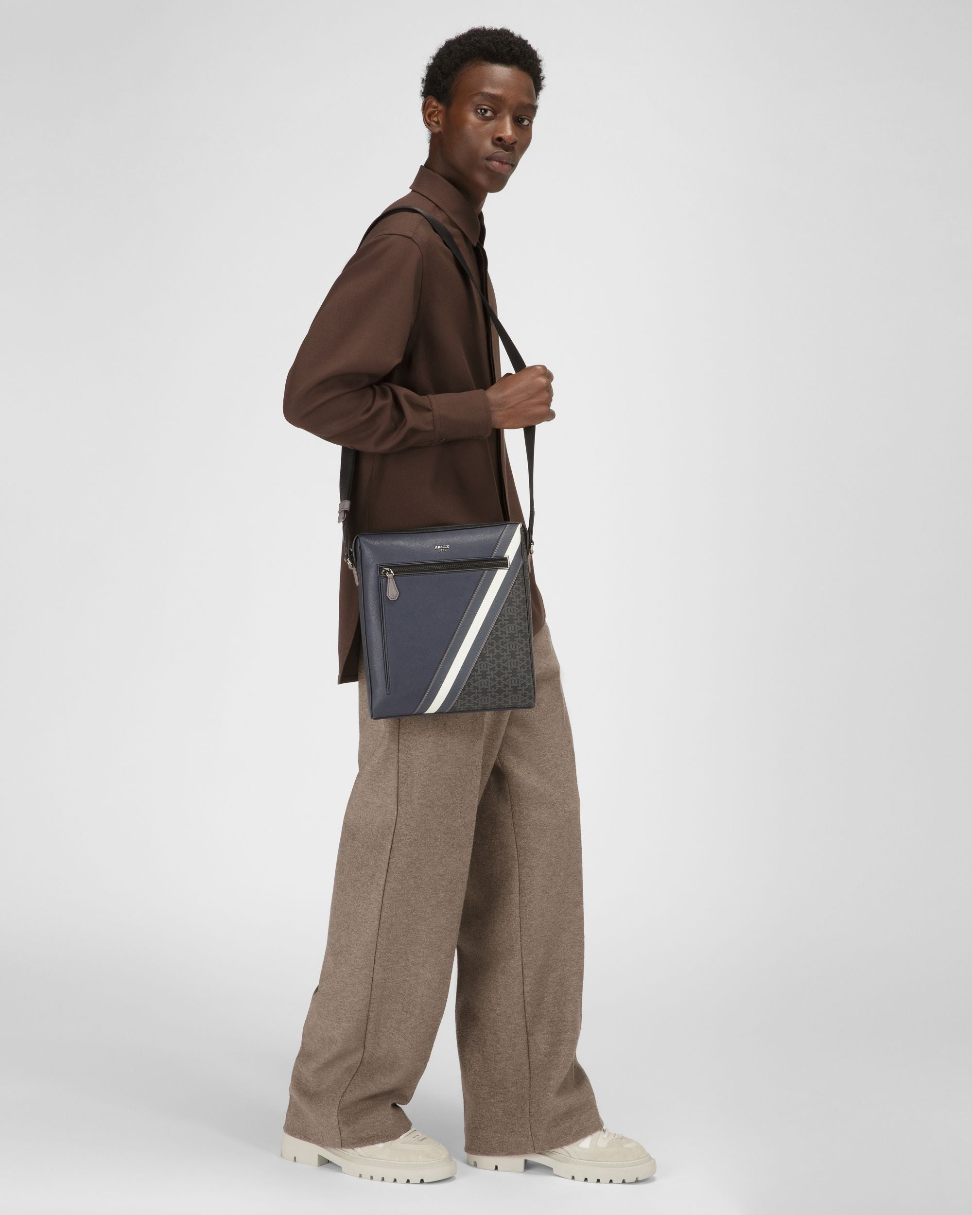 Mecoy Sac À Bandoulière En Cuir Bleu Marine - Homme - Bally - 06