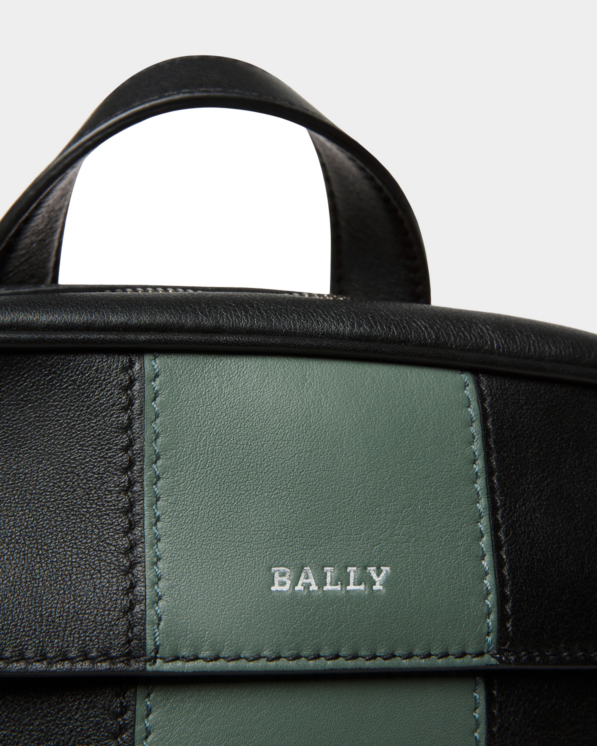 Holmis Sac À Bandoulière En Cuir Noir Et Vert - Homme - Bally - 05