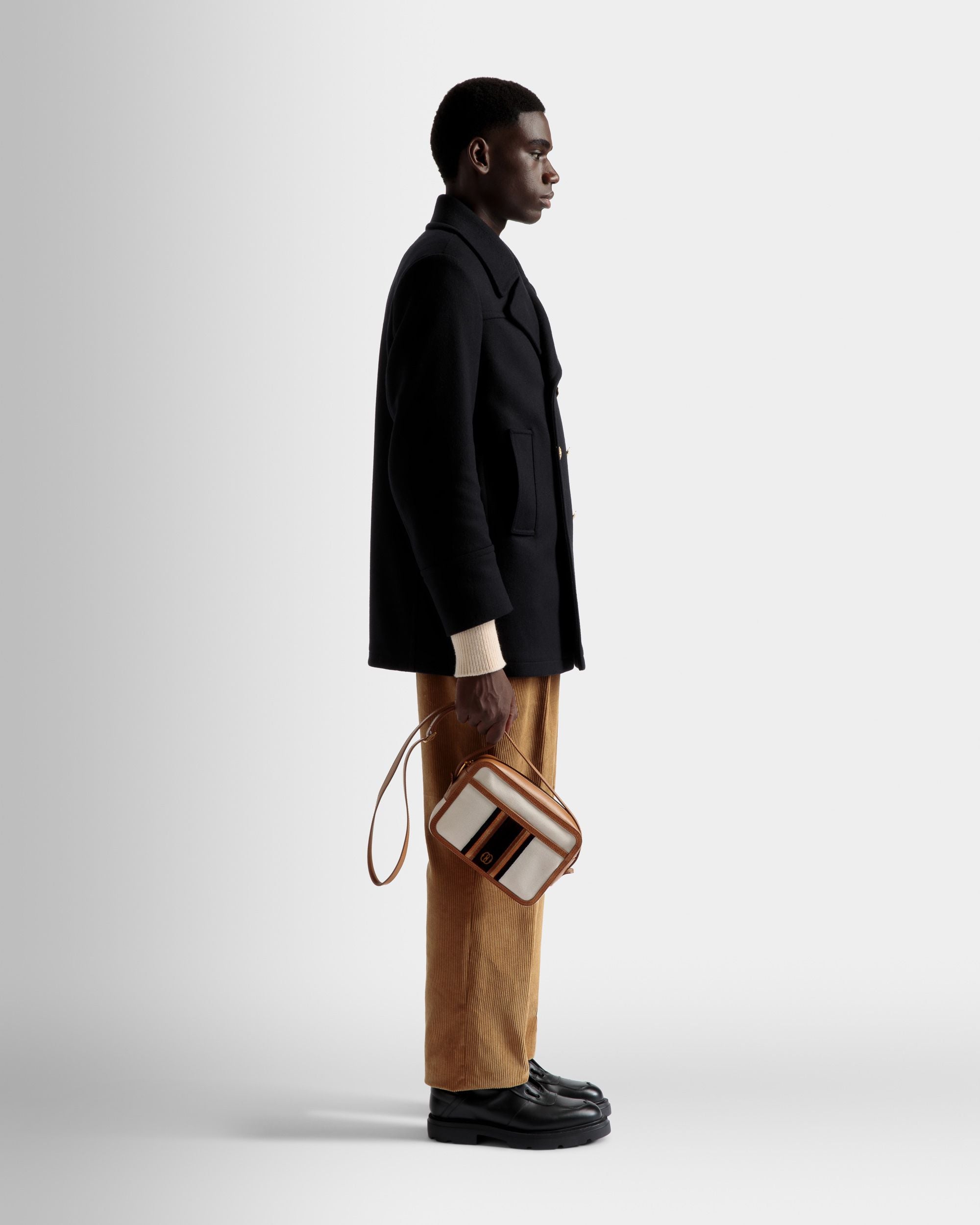 Sac à bandoulière Gare En tissu naturel et couleur désert - Homme - Bally - 02