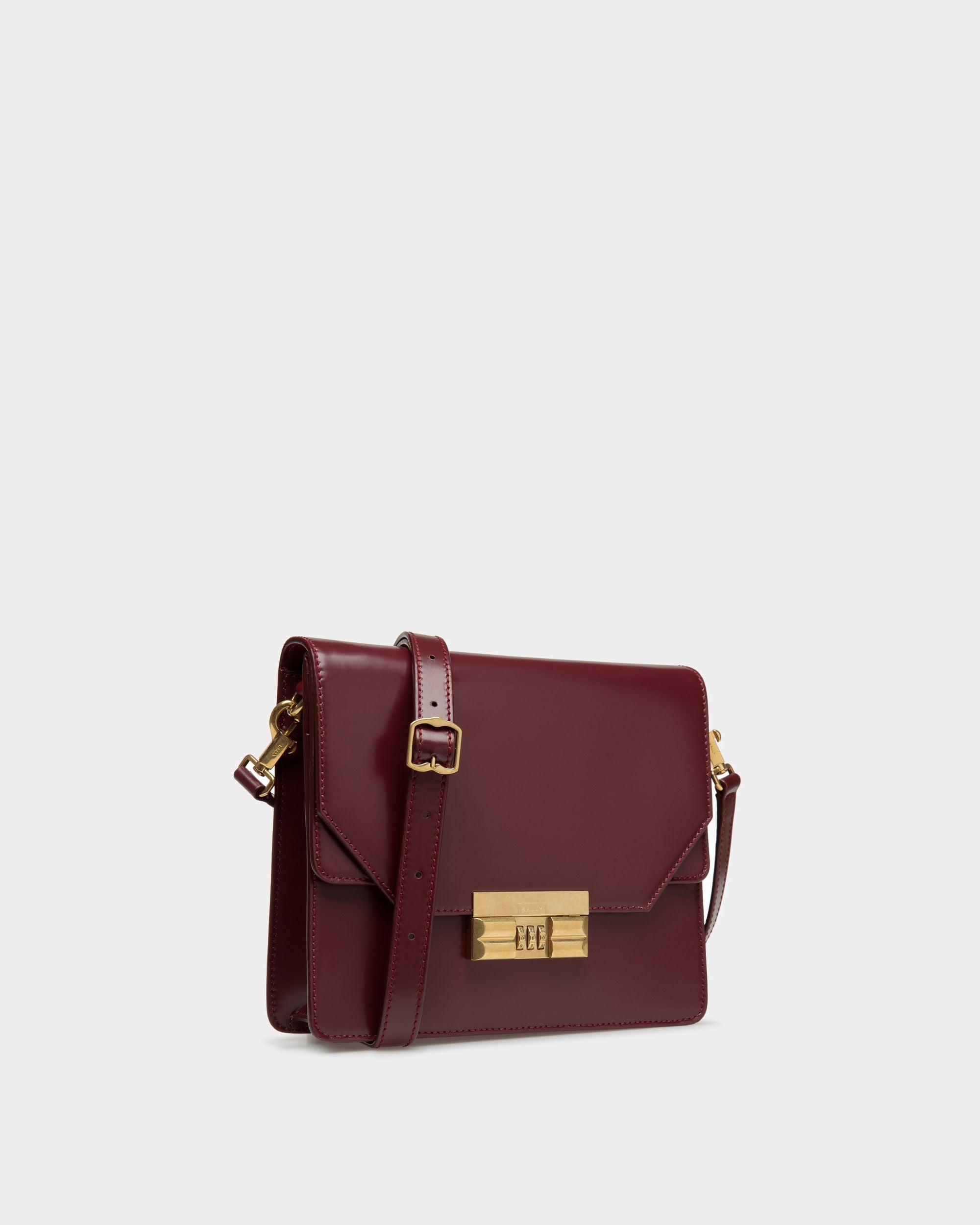 Busy Crossbody In Burgundy Leather - Men's - Bally - 04