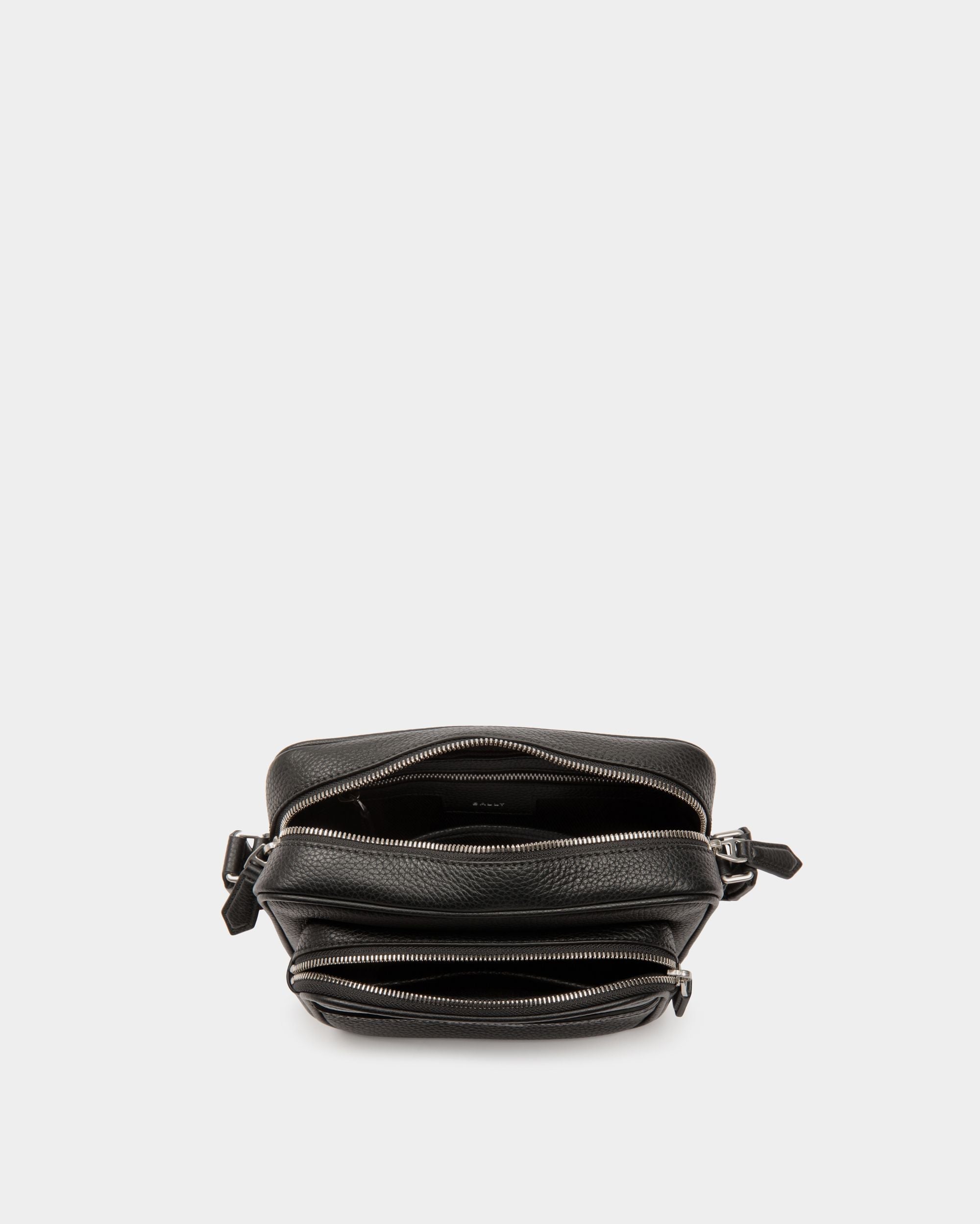 Code Umhängetasche Aus Genarbtem Schwarzem Leder - Herren - Bally - 04