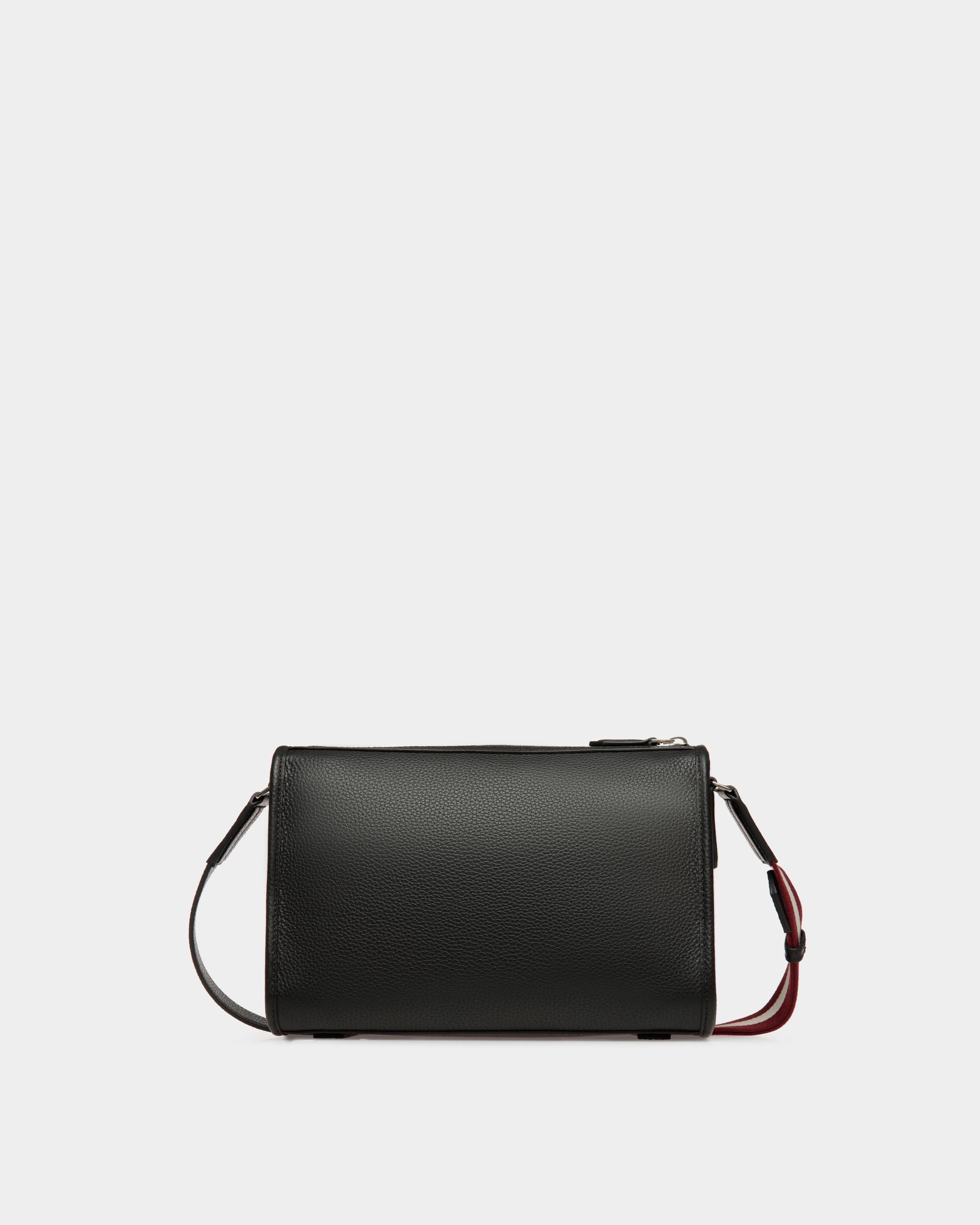 Code Small Messenger Bag in Black Grained Leather - Men's - Bally - 02