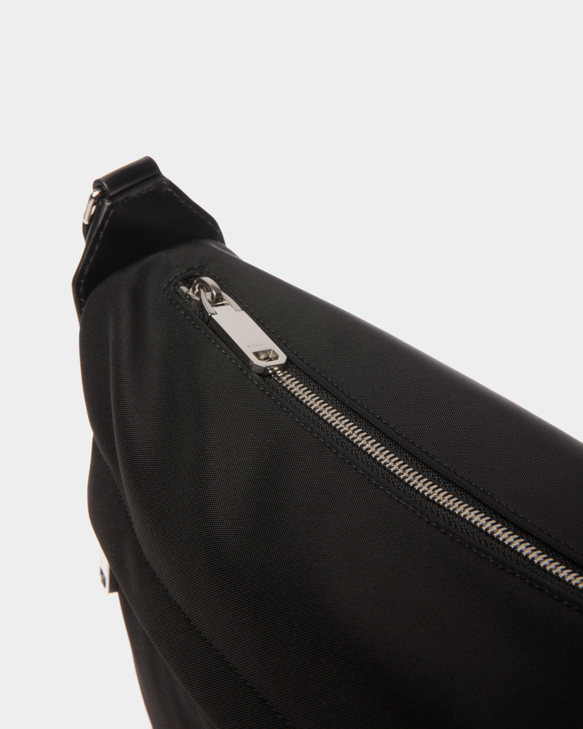 Sac À Bandoulière Bar En Nylon Et Cuir Noirs - Homme - Bally - 04