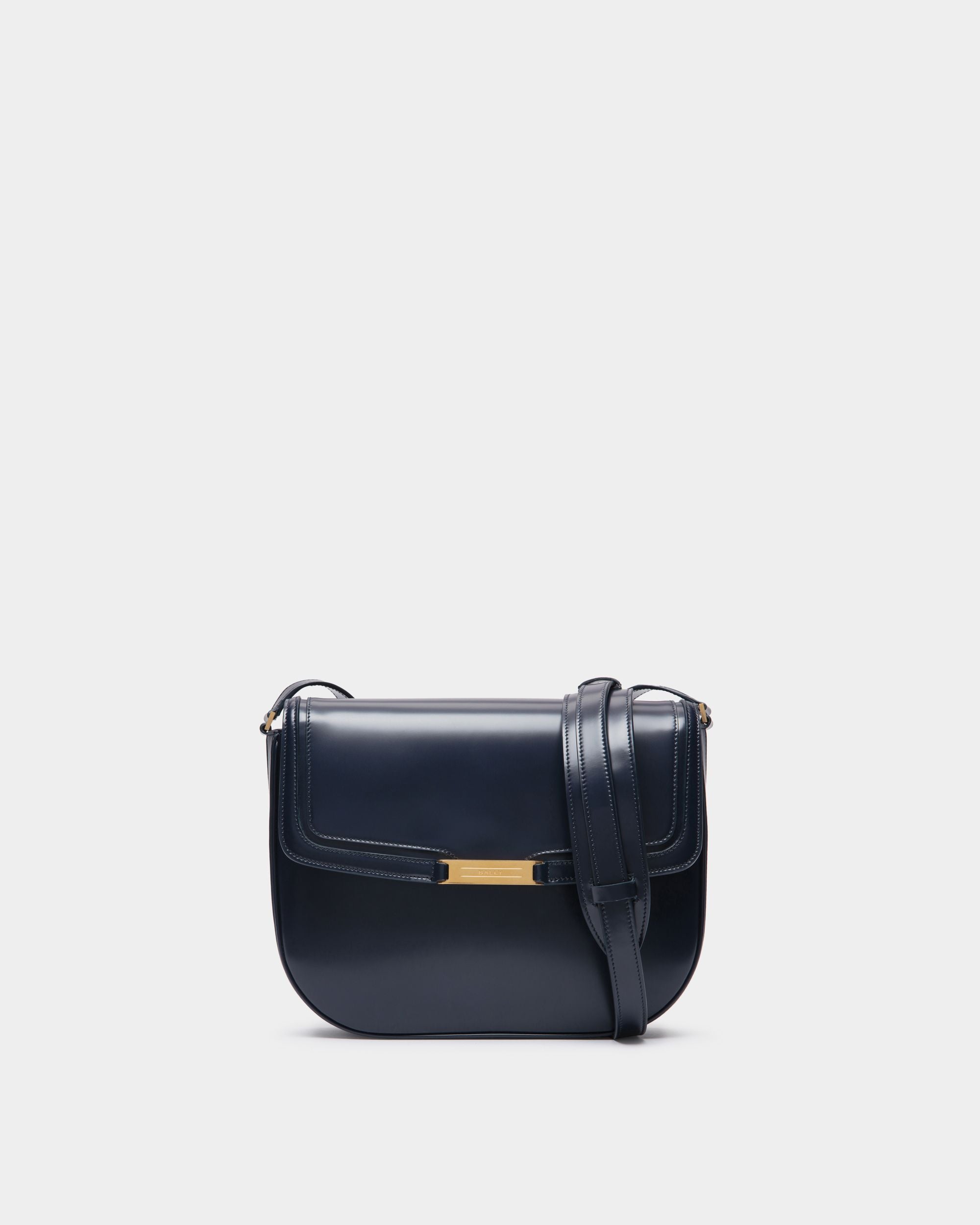 Deco Crossbody Bag in Navy Blue Brushed Leather - Men's - Bally - 01