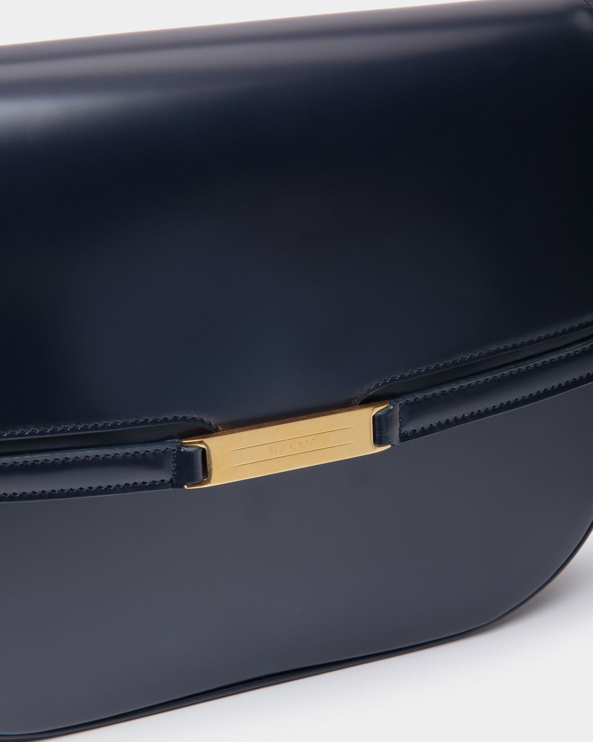 Deco Crossbody Bag in Navy Blue Brushed Leather - Men's - Bally - 06