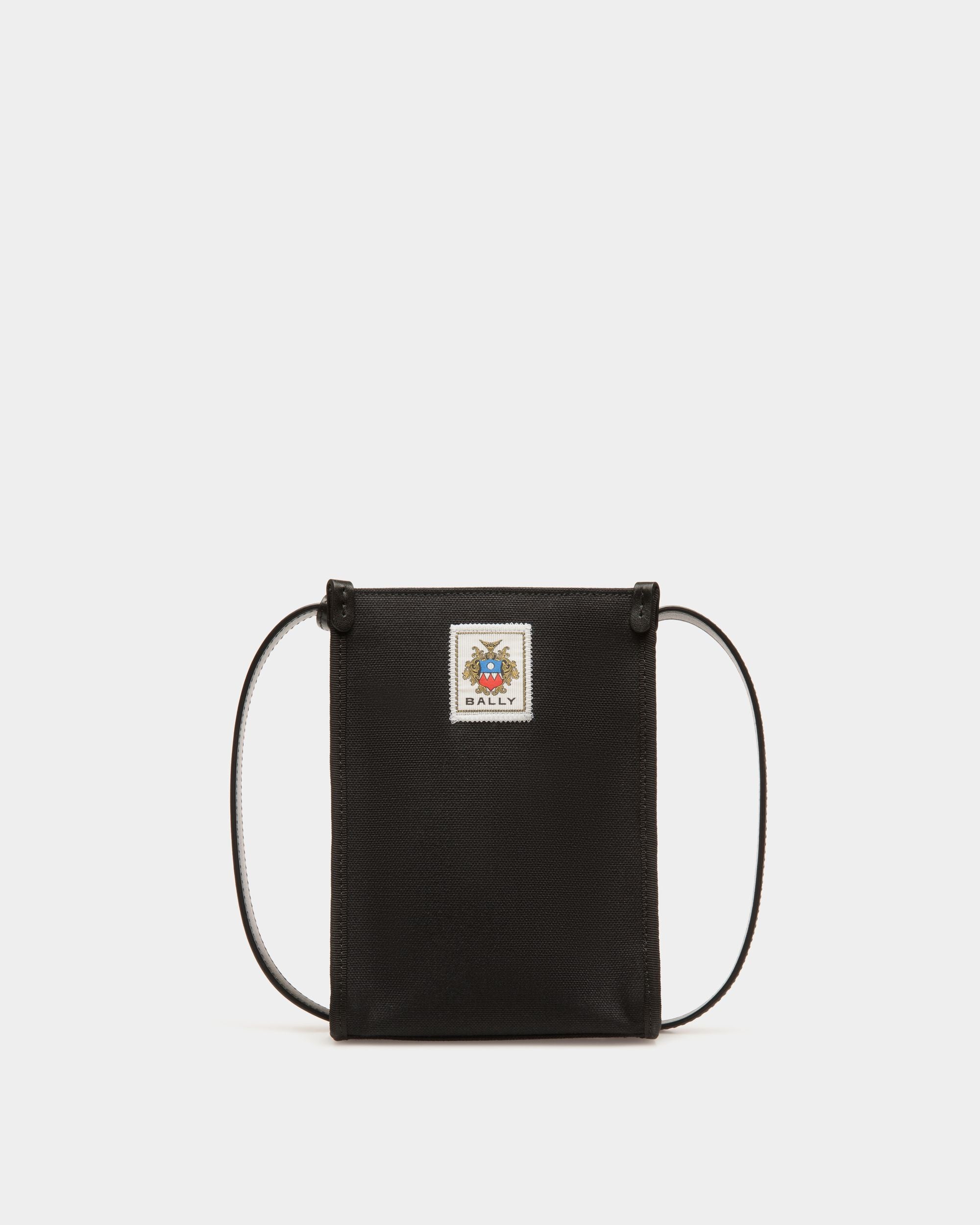 Easy Bally Crossbody Bag In Black Cotton Canvas - Men's - Bally - 01