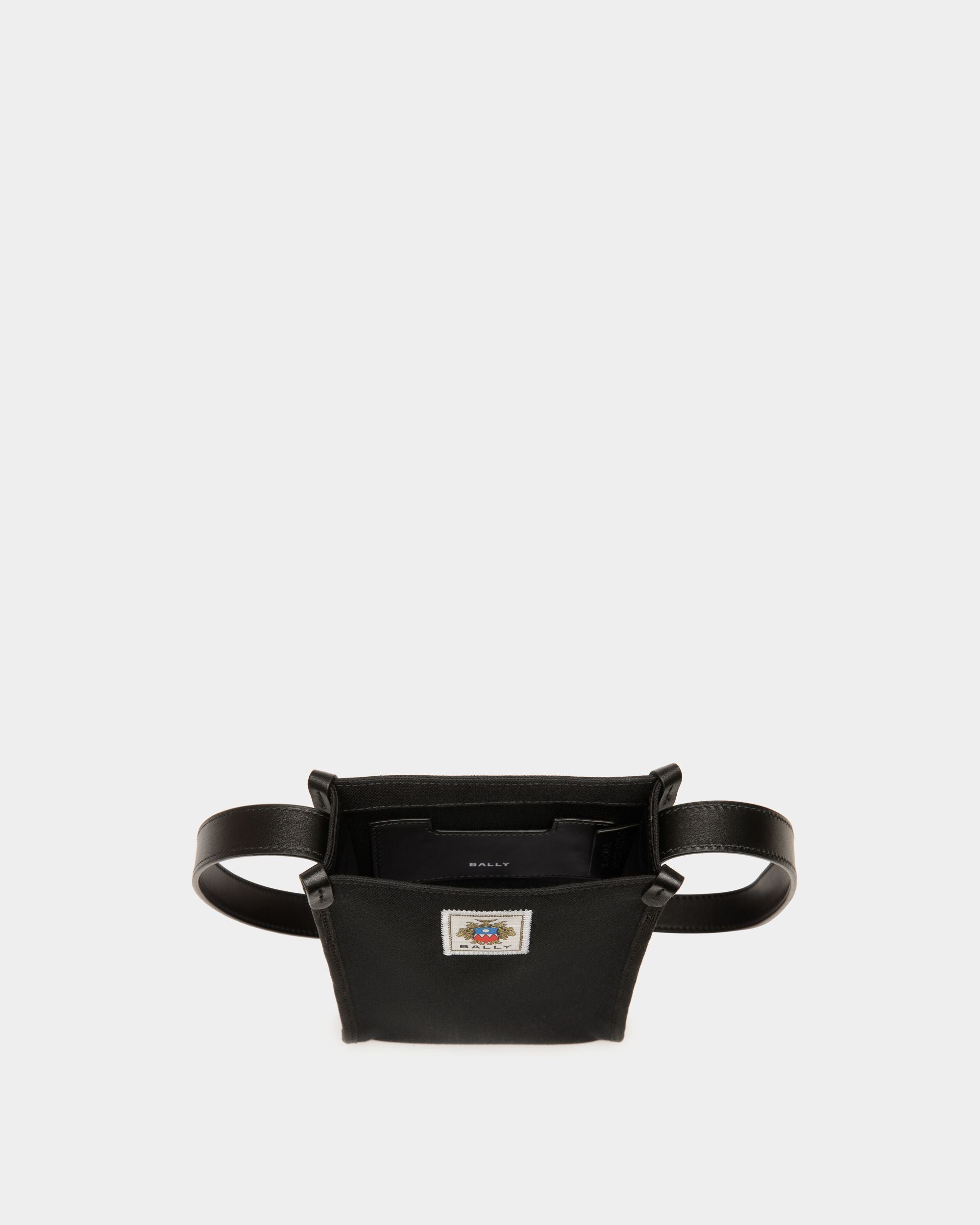 Easy Bally Crossbody Bag In Black Cotton Canvas - Men's - Bally - 04