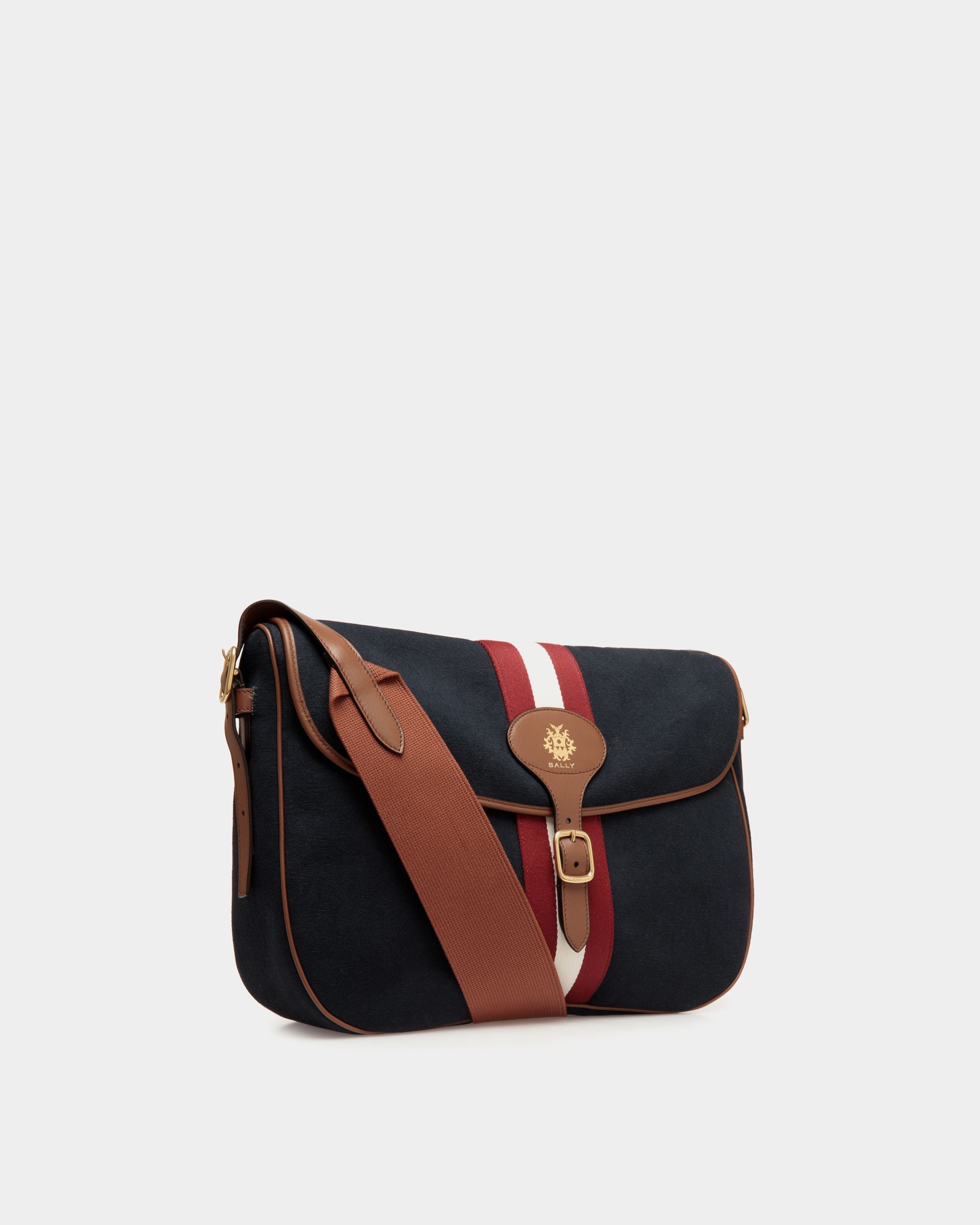 Borsa A Tracolla Beckett In Tela Di Cotone Navy Blue - Uomo - Bally - 04