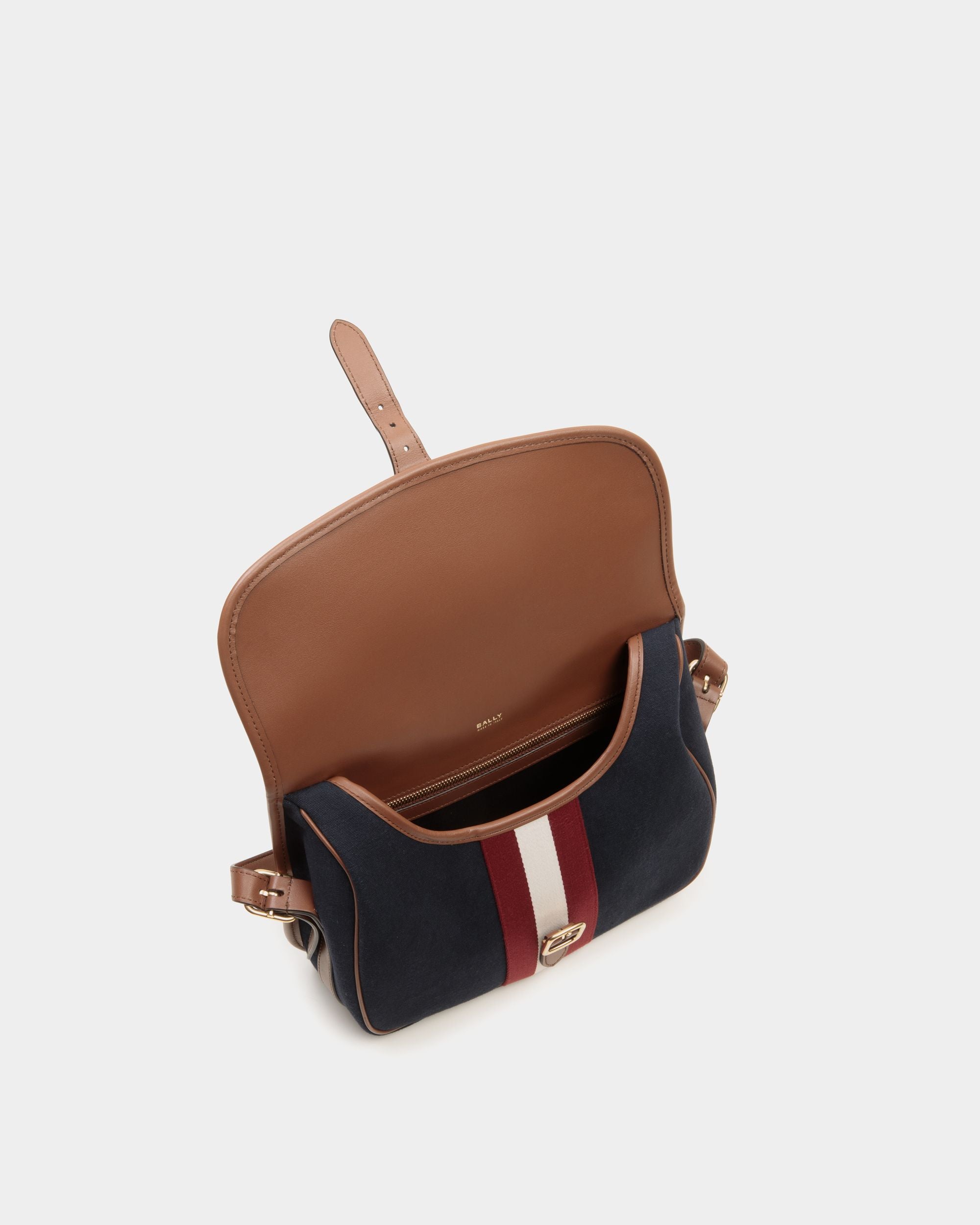 Borsa A Tracolla Beckett In Tela Di Cotone Navy Blue - Uomo - Bally - 05