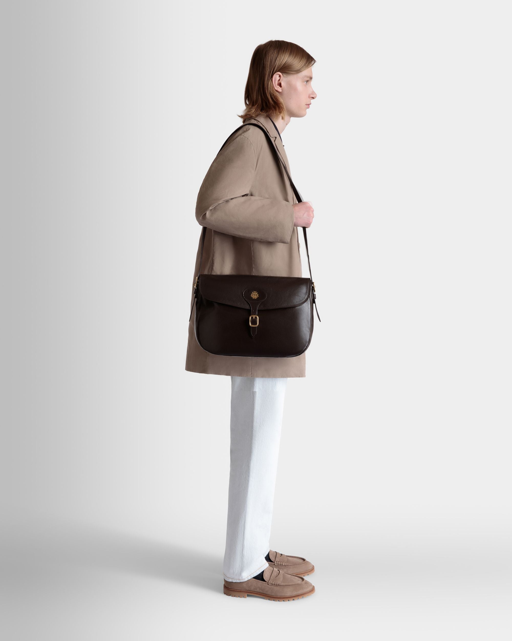 Beckett Crossbody Bag in Ebano Leather - Men's - Bally - 02