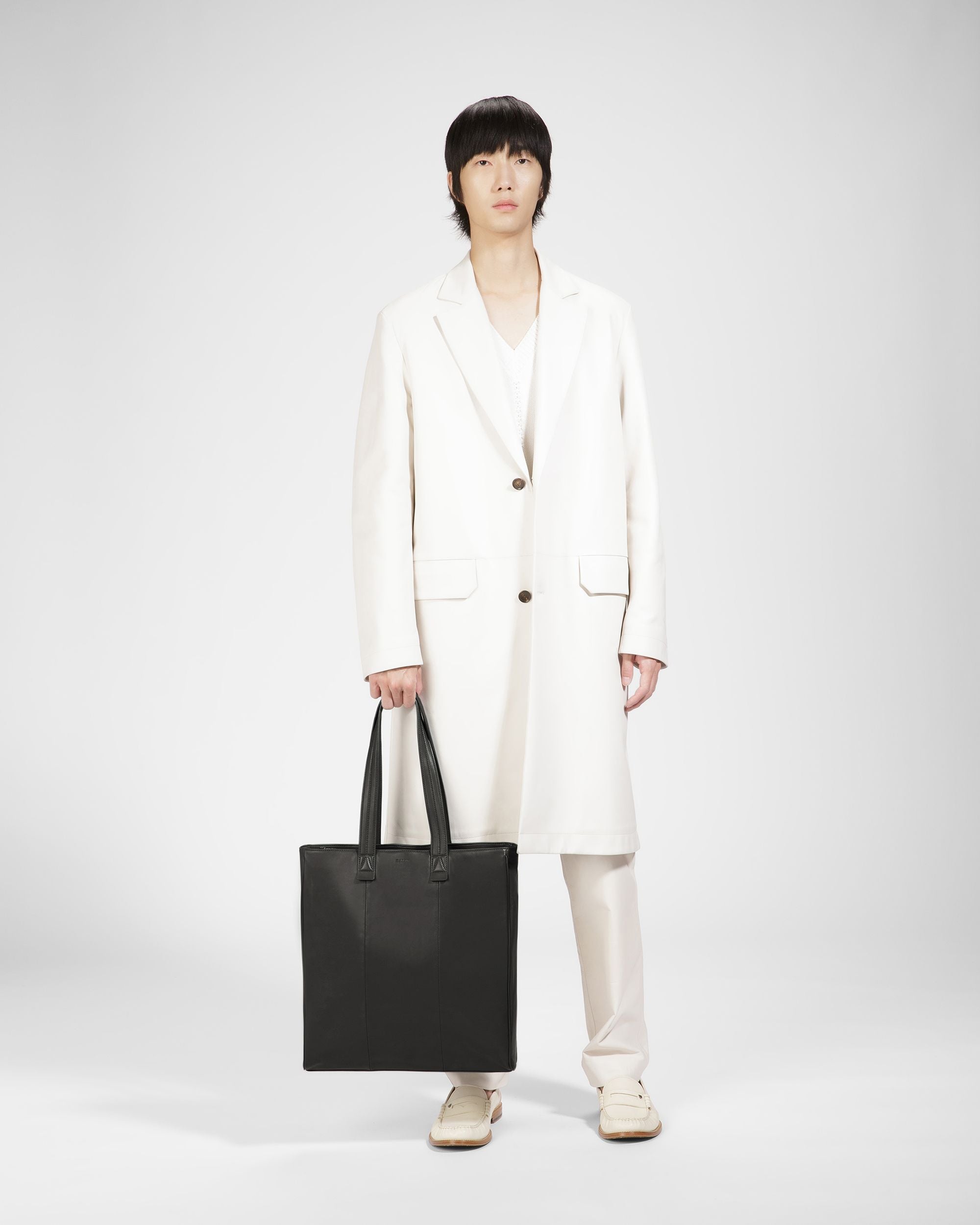 Arienn Tote Bag In Pelle Nera - Uomo - Bally - 08