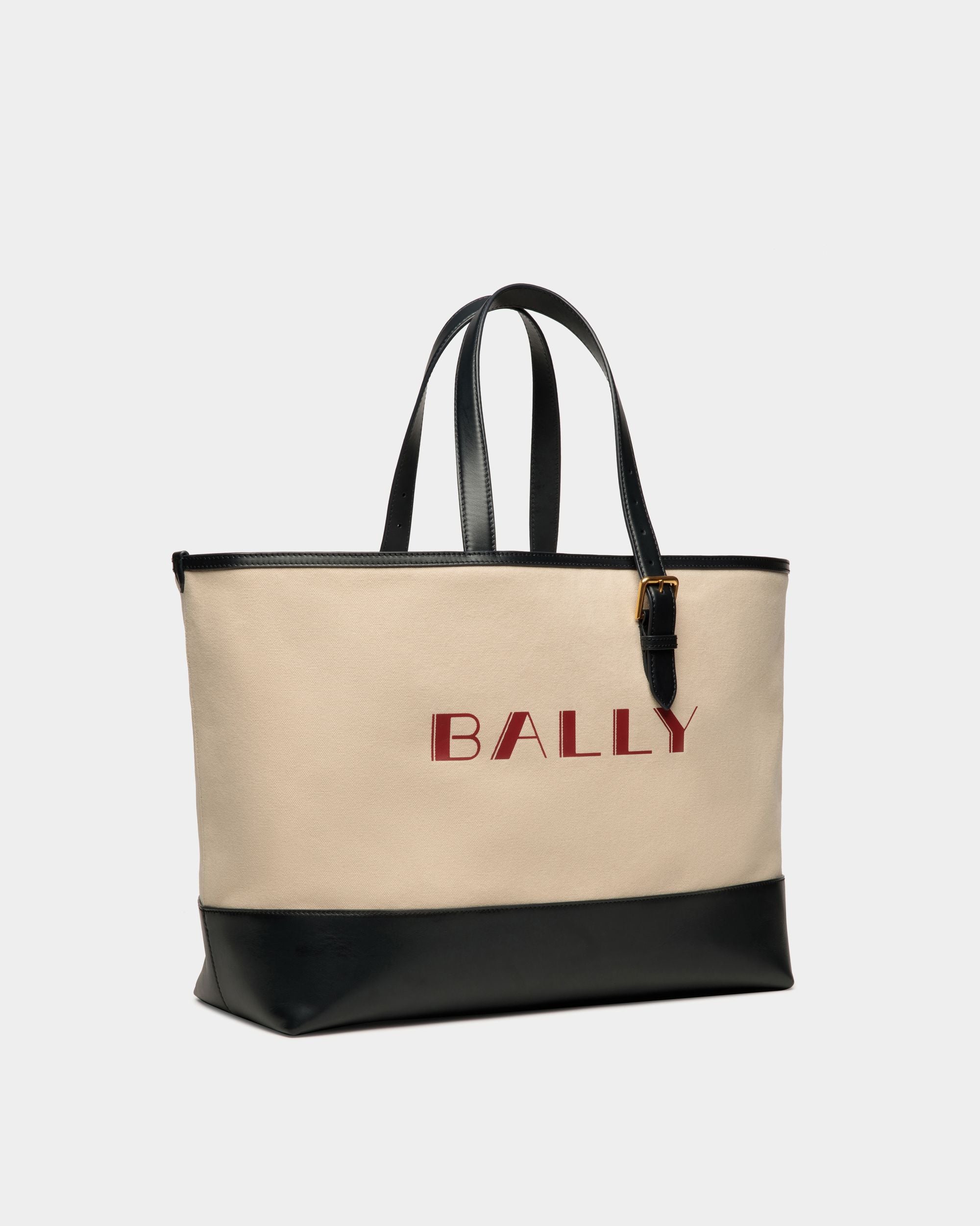 Summer Capsule Tragetasche Aus Canvas Und Leder In Natur Und Marineblau - Herren - Bally - 03