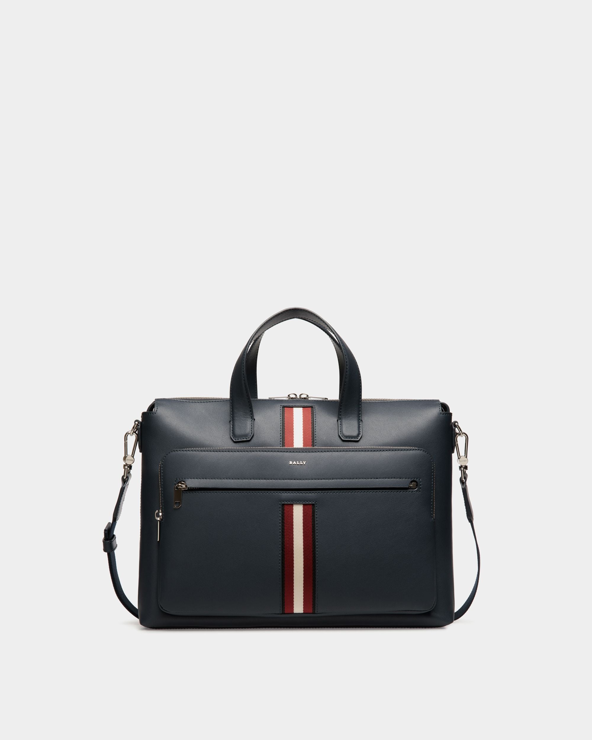 Brief Case In Blue  Leather - Herren - Bally - 01