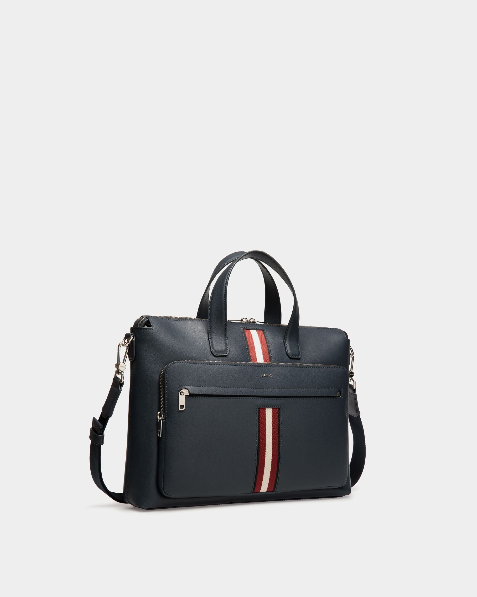 Brief Case In Blue  Leather - Herren - Bally - 03
