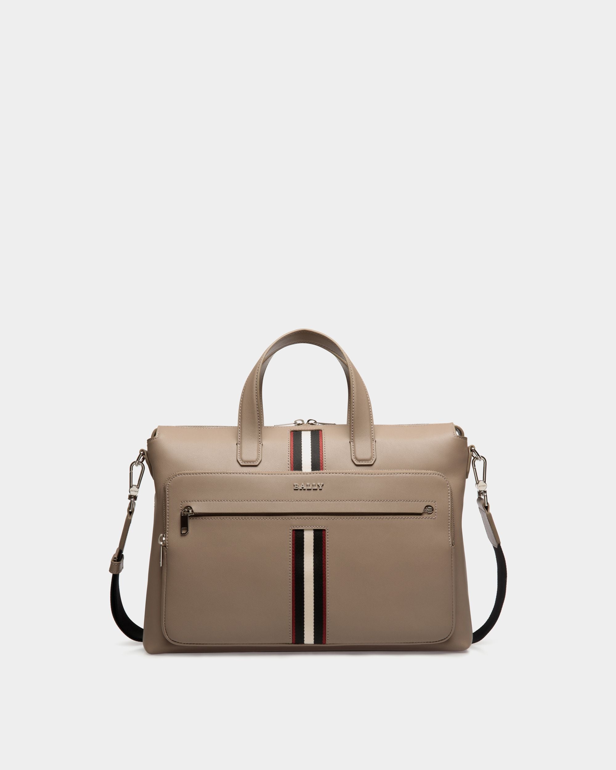 Business Bag In Grey Leather - Herren - Bally - 01
