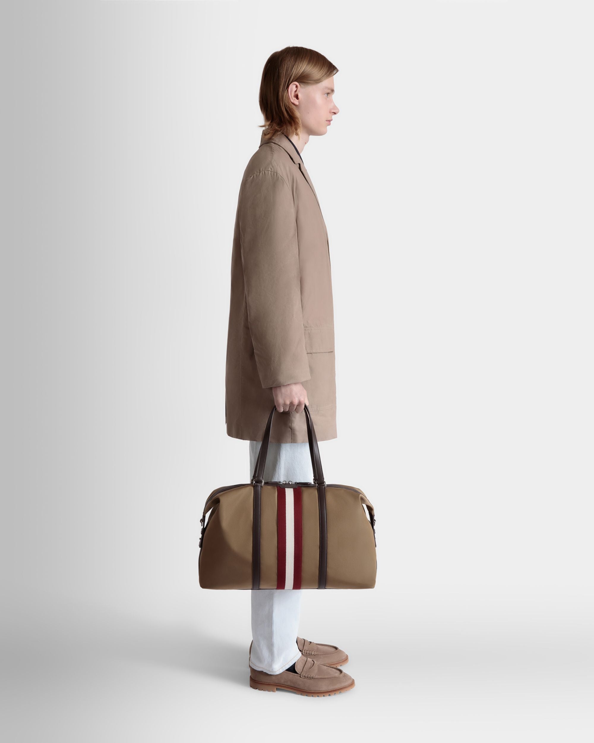 Borsa Weekender Code In Nylon Color Cammello - Uomo - Bally - 02