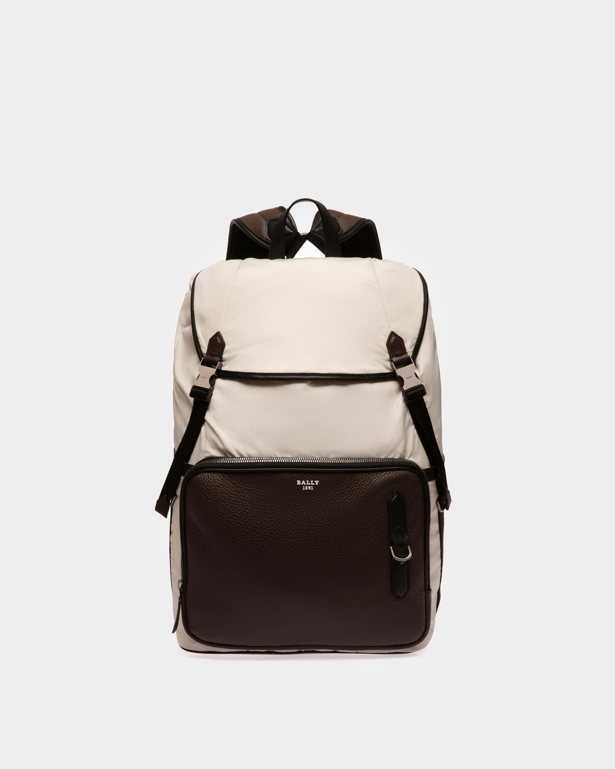 Bergmann Sac À Dos En Nylon Recyclé Blanc Poensiéreux - Homme - Bally - 01