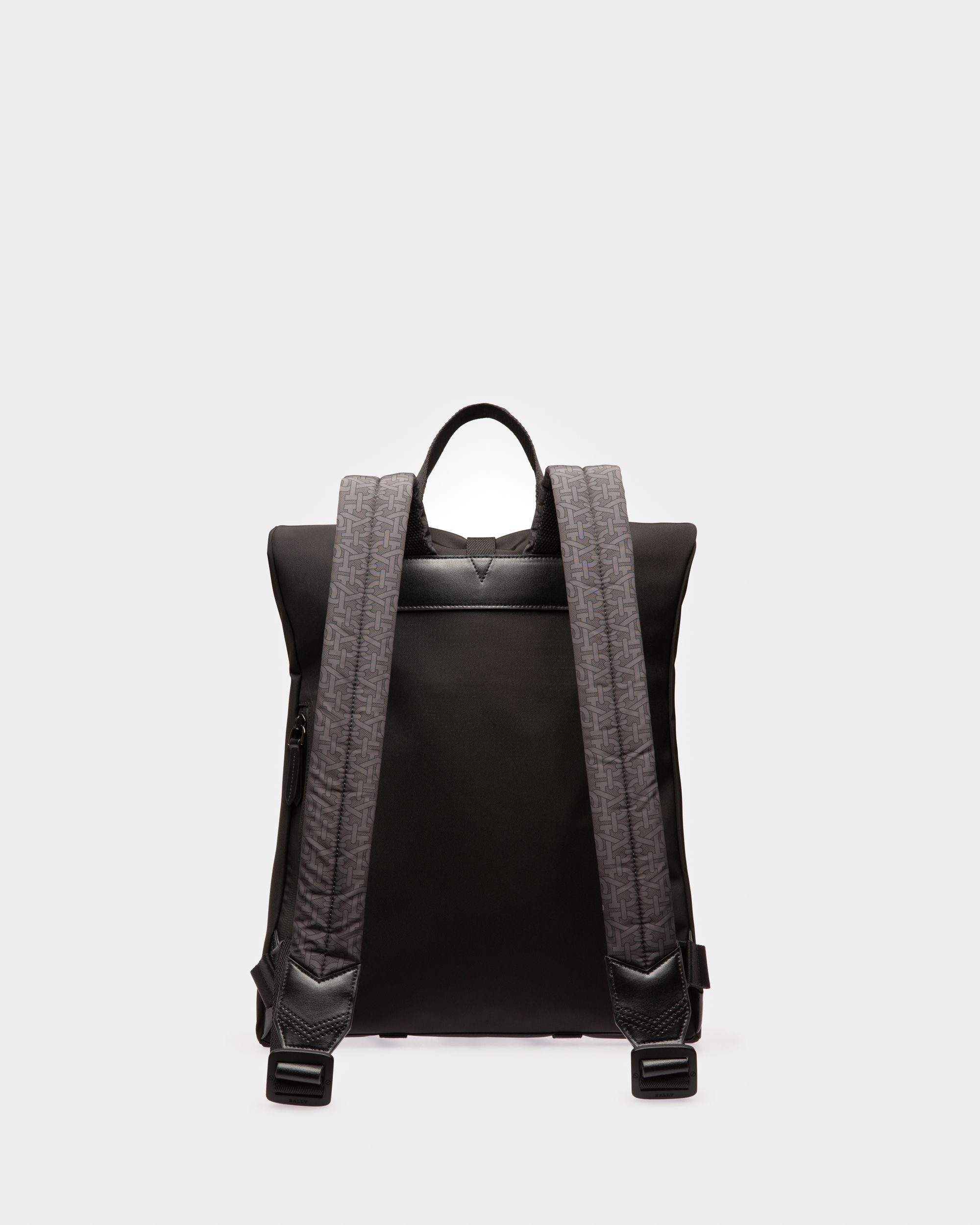 Sac À Dos Plat Bally Escape En Nylon Et Tissu Noir Et Marron - Homme - Bally - 03
