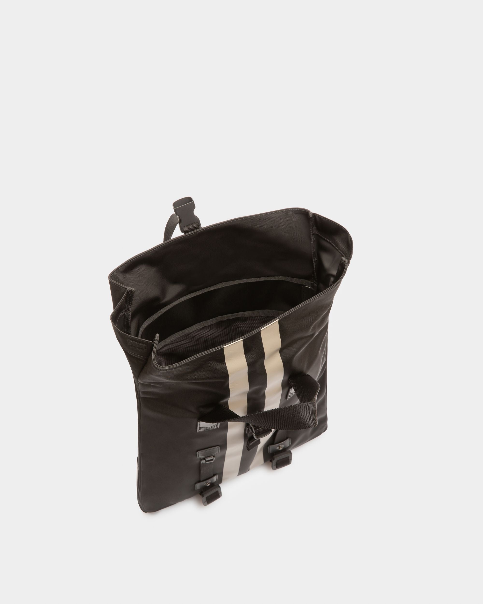 Sac À Dos Plat Bally Escape En Nylon Et Tissu Noir Et Marron - Homme - Bally - 04