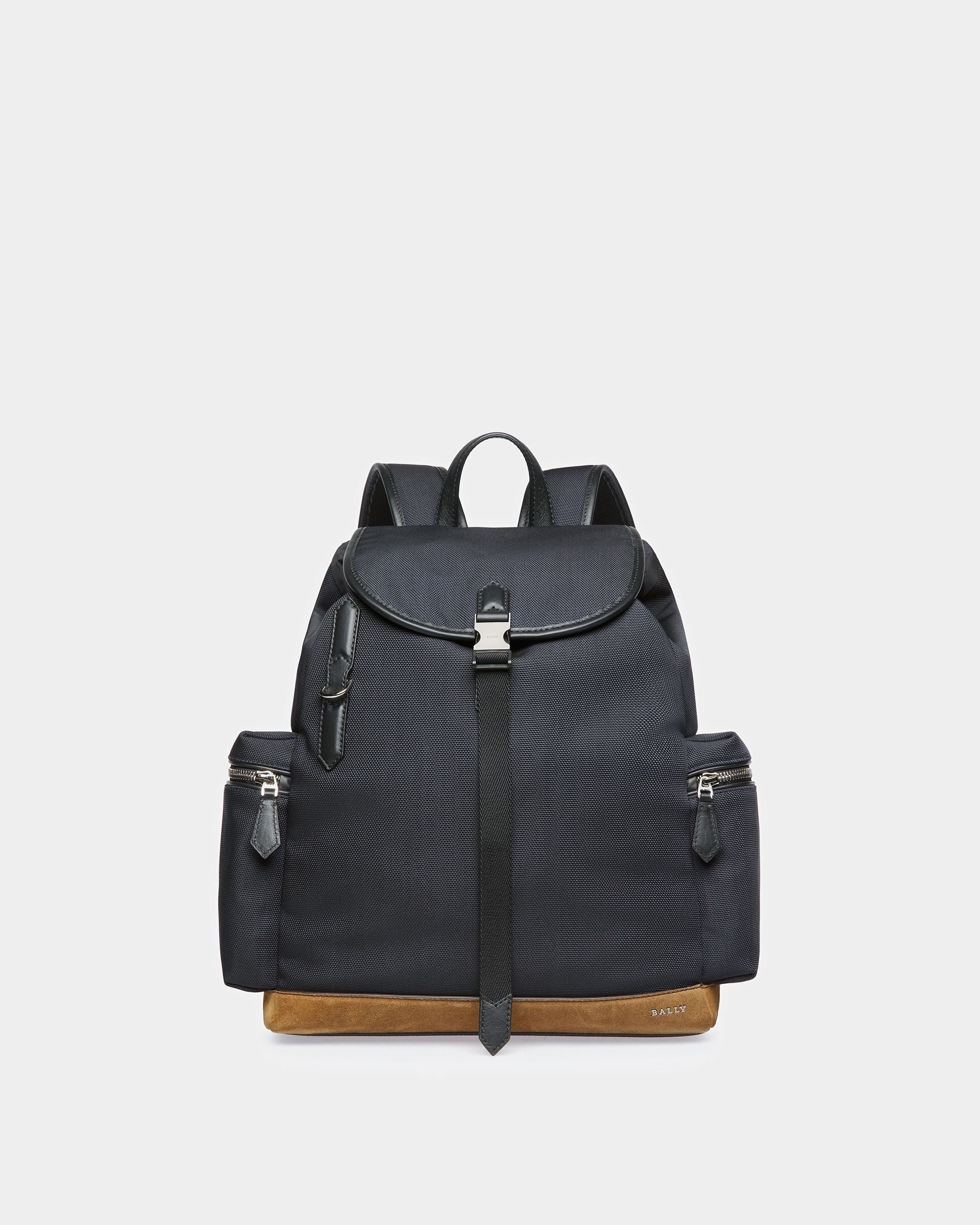 Cliford Small Zaino In Pelle E Nylon Blu Scuro - Uomo - Bally - 01