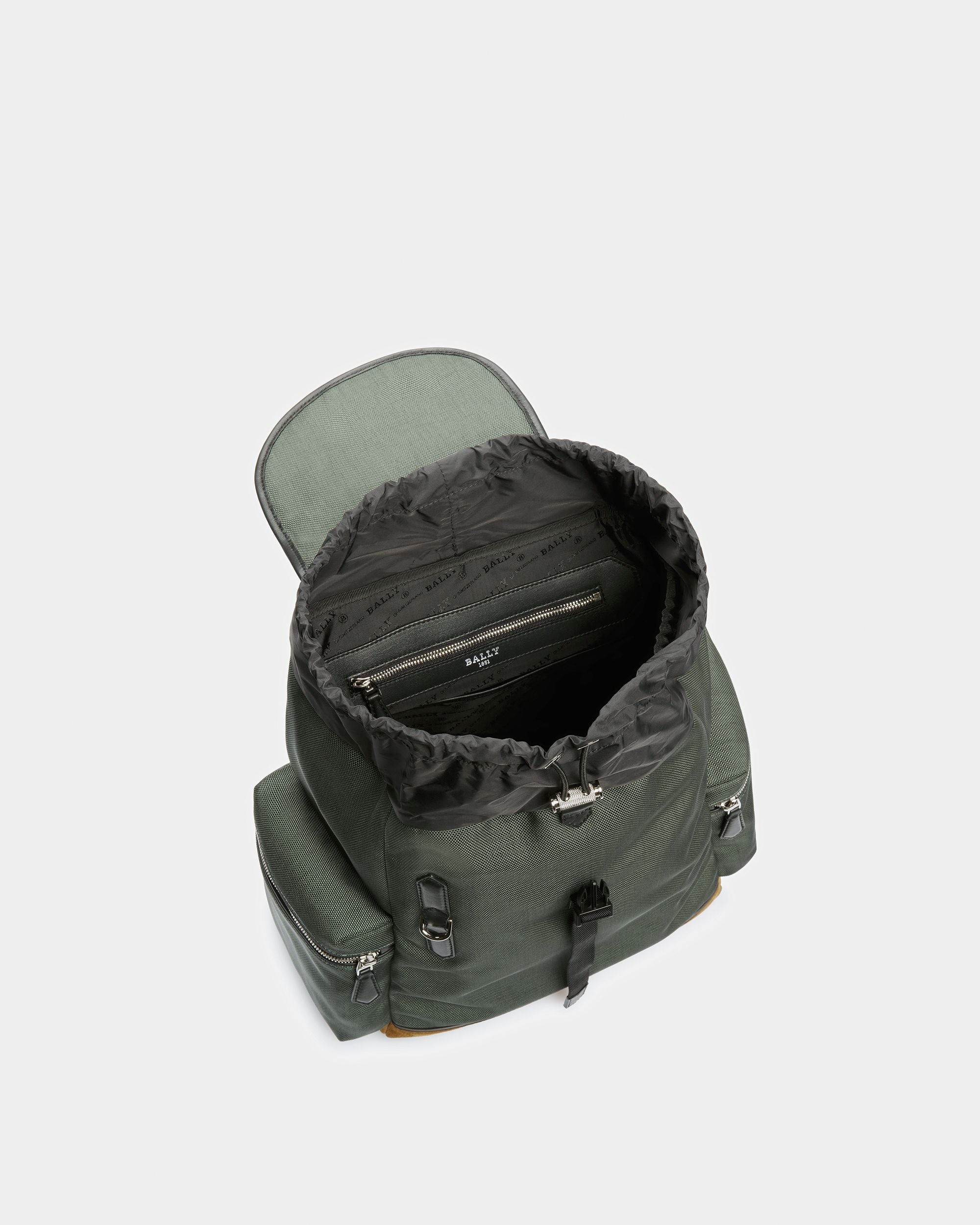 Cliford Klein Rucksack Aus Leder Und Nylon In Salbeigrün - Herren - Bally - 04
