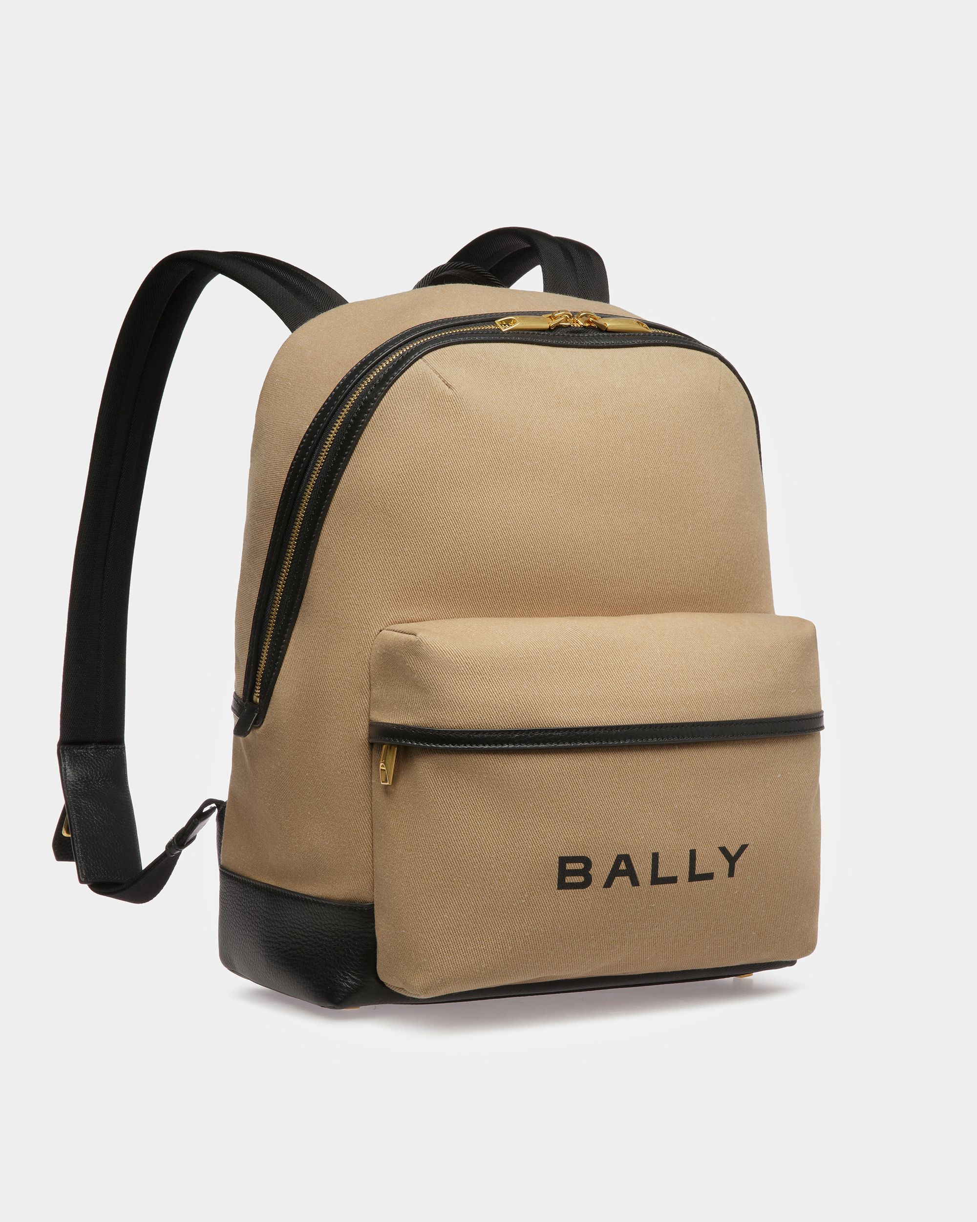 Bar Rucksack Aus Stoff und Leder in Sand und Schwarz - Herren - Bally - 04