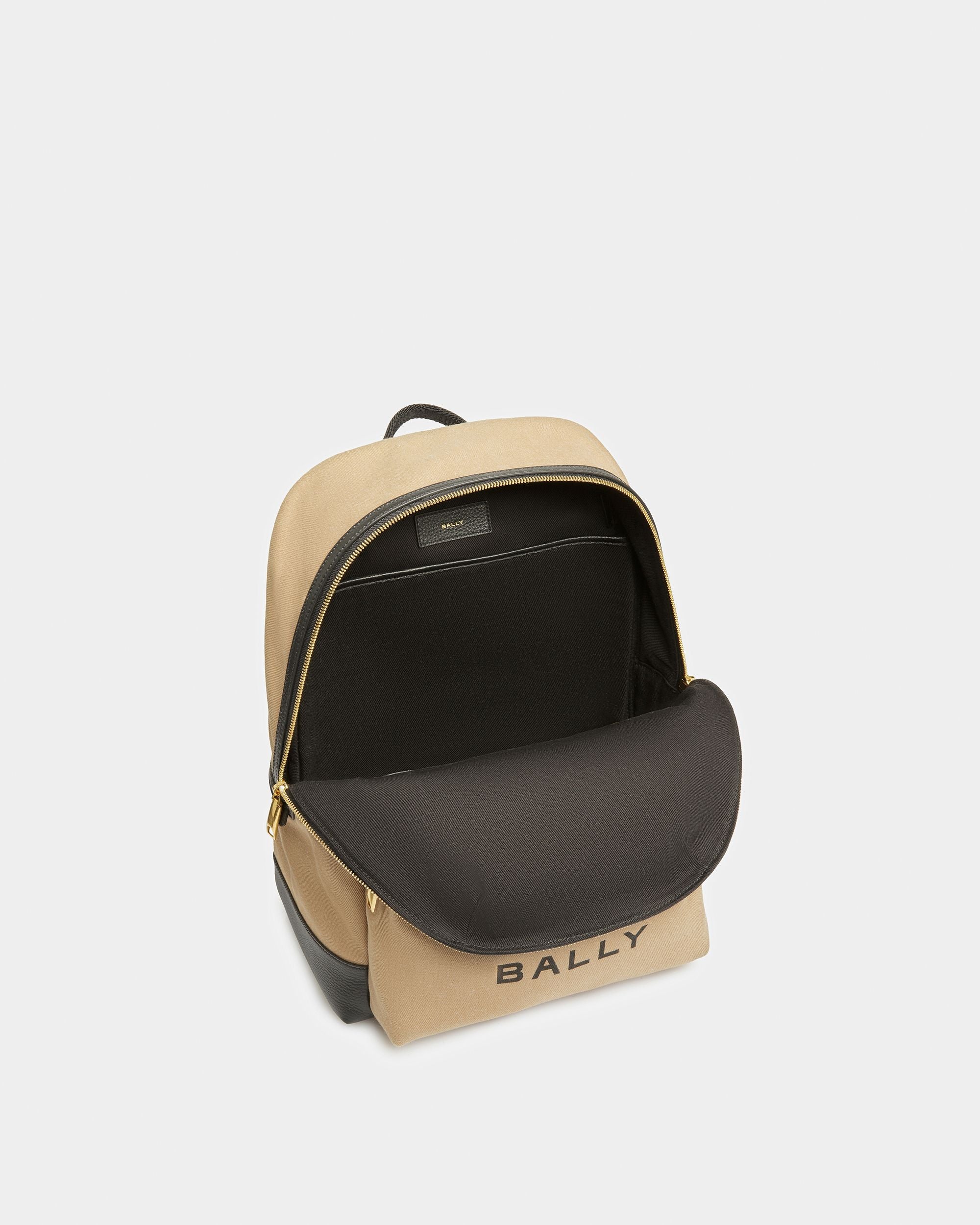 Bar Rucksack Aus Stoff und Leder in Sand und Schwarz - Herren - Bally - 05