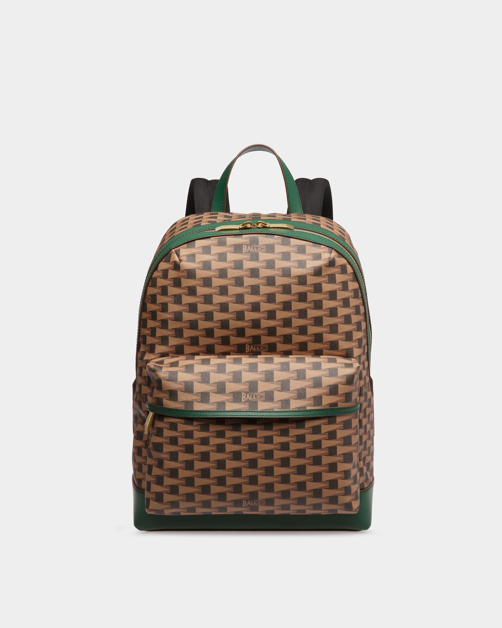 Sac à dos Pennant En cuir et TPU couleur désert et kaki - Homme - Bally - 01